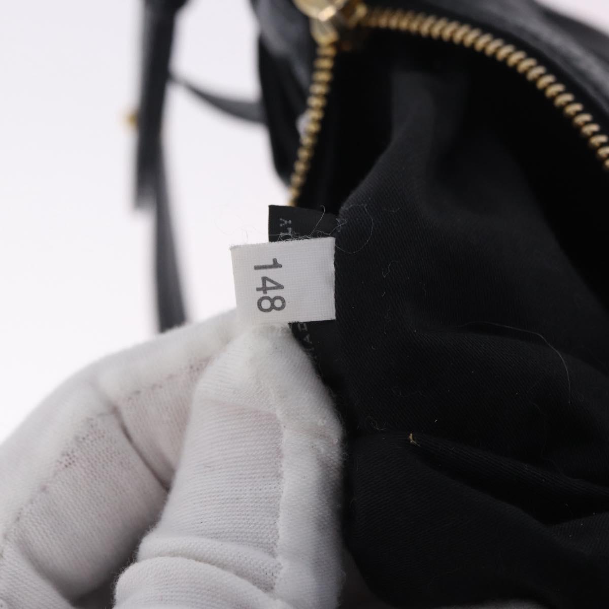 Miu Miu Shoulder Bag Vitellolux Black Gold Auth 202971V
