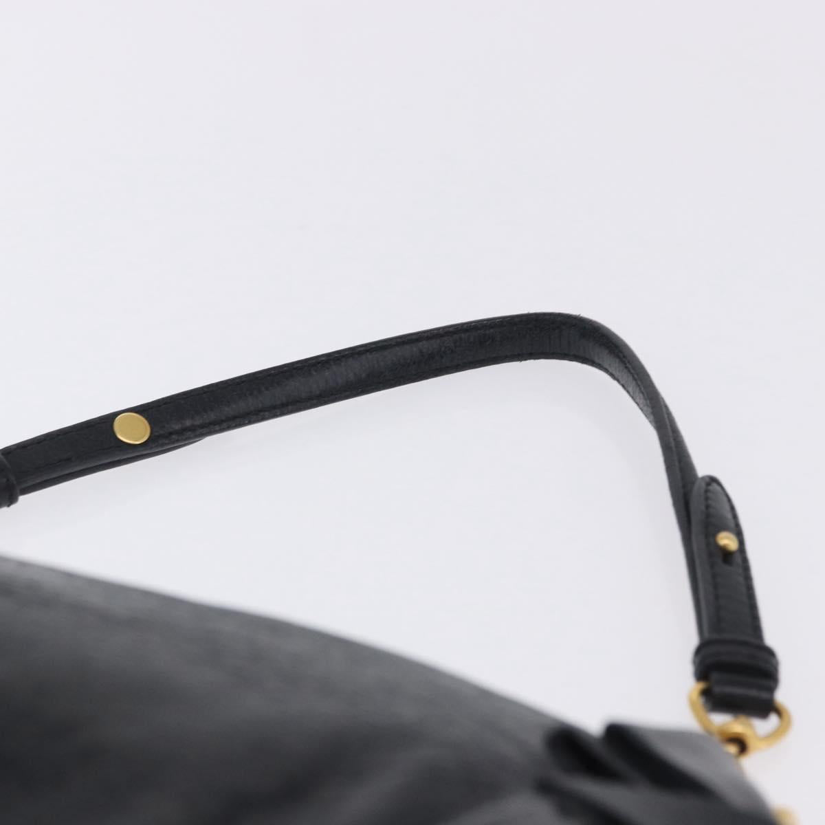 Miu Miu Shoulder Bag Vitellolux Black Gold Auth 202971V