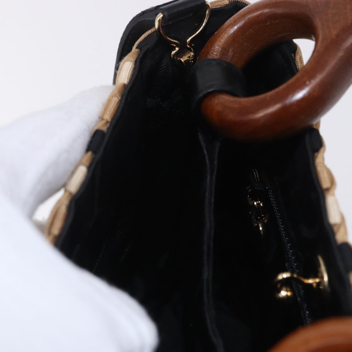Salvatore Ferragamo Hand Bag Canvas 2way Beige Gold Auth 202977V