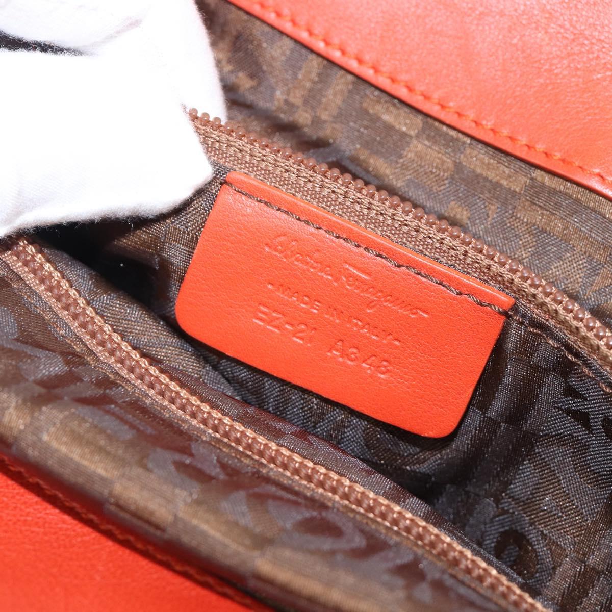 Salvatore Ferragamo Gancini Hand Bag Knitted Fabrics Red Silver Auth 202979V