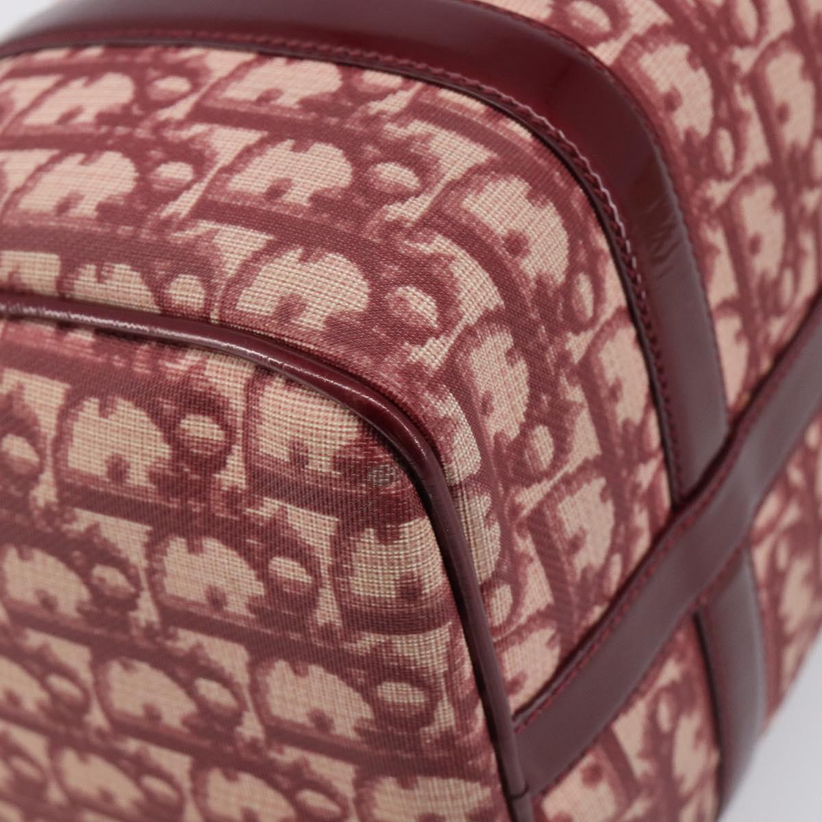 Christian Dior Trotter Canvas Boston Bag PVC Red Gold Auth 202981