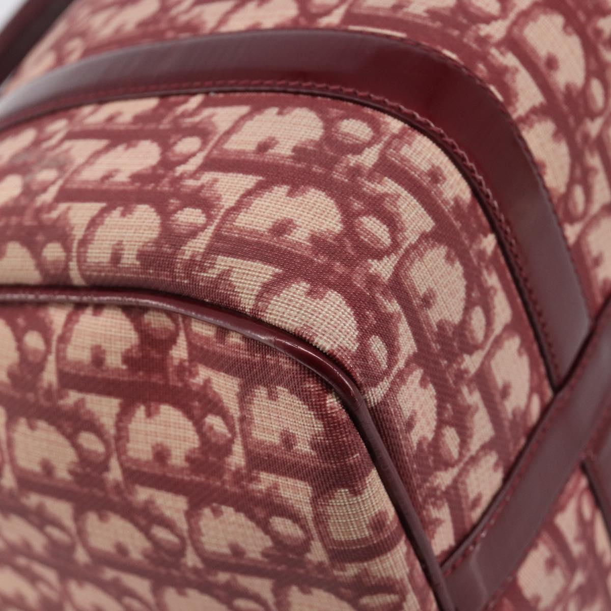 Christian Dior Trotter Canvas Boston Bag PVC Red Gold Auth 202981