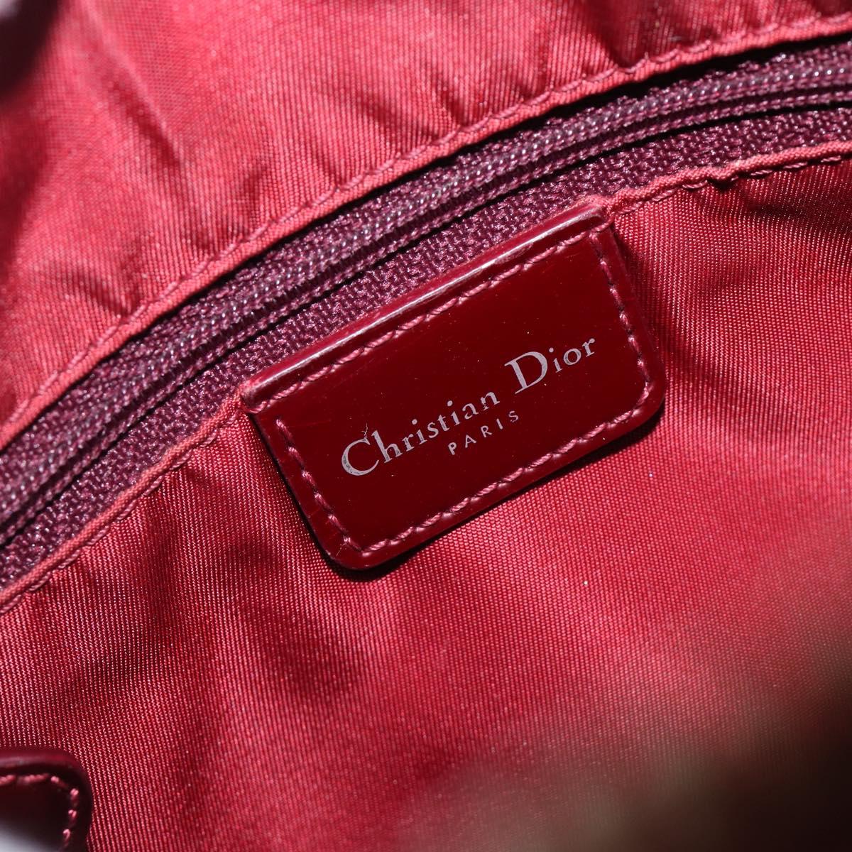Christian Dior Trotter Canvas Boston Bag PVC Red Gold Auth 202981