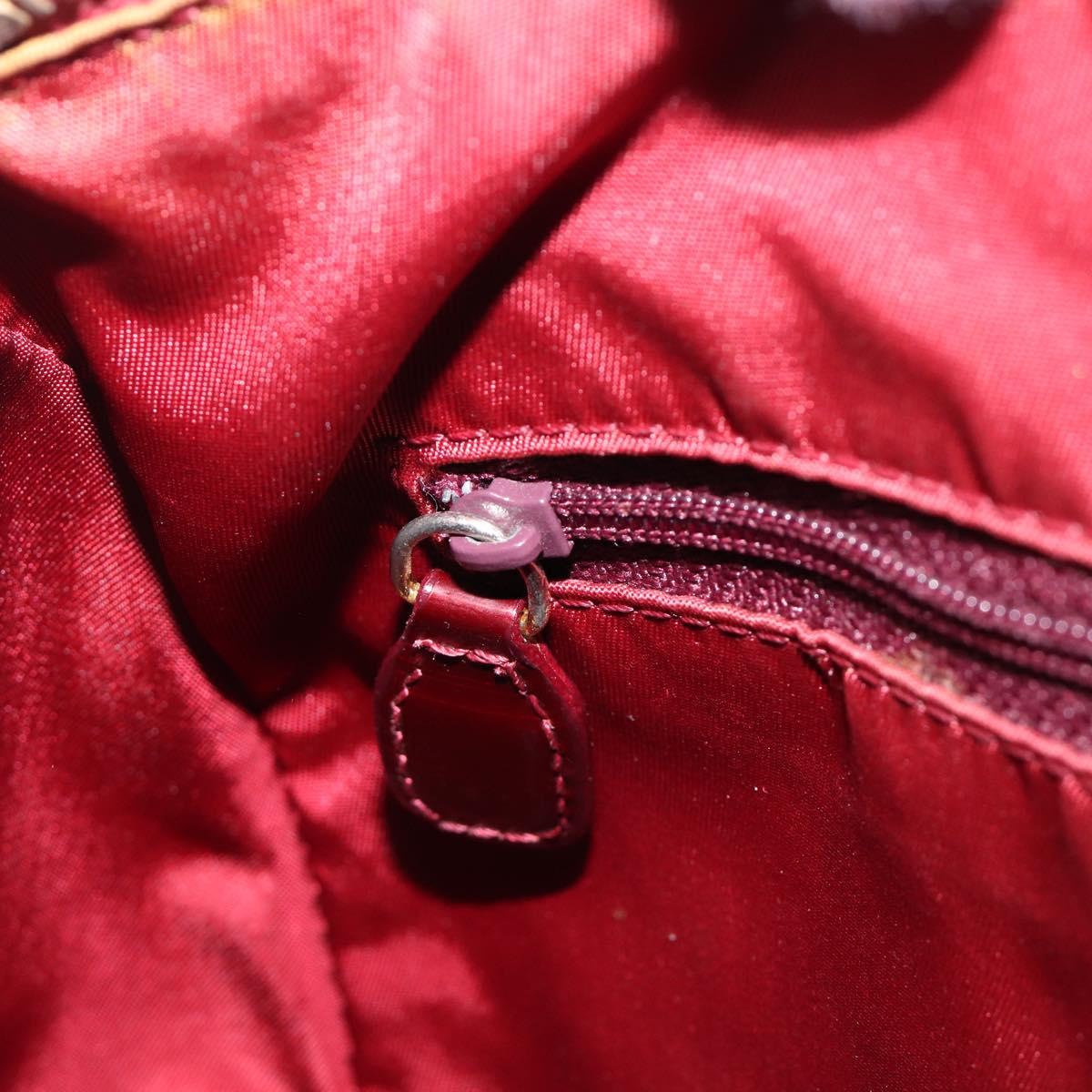 Christian Dior Trotter Canvas Boston Bag PVC Red Gold Auth 202981