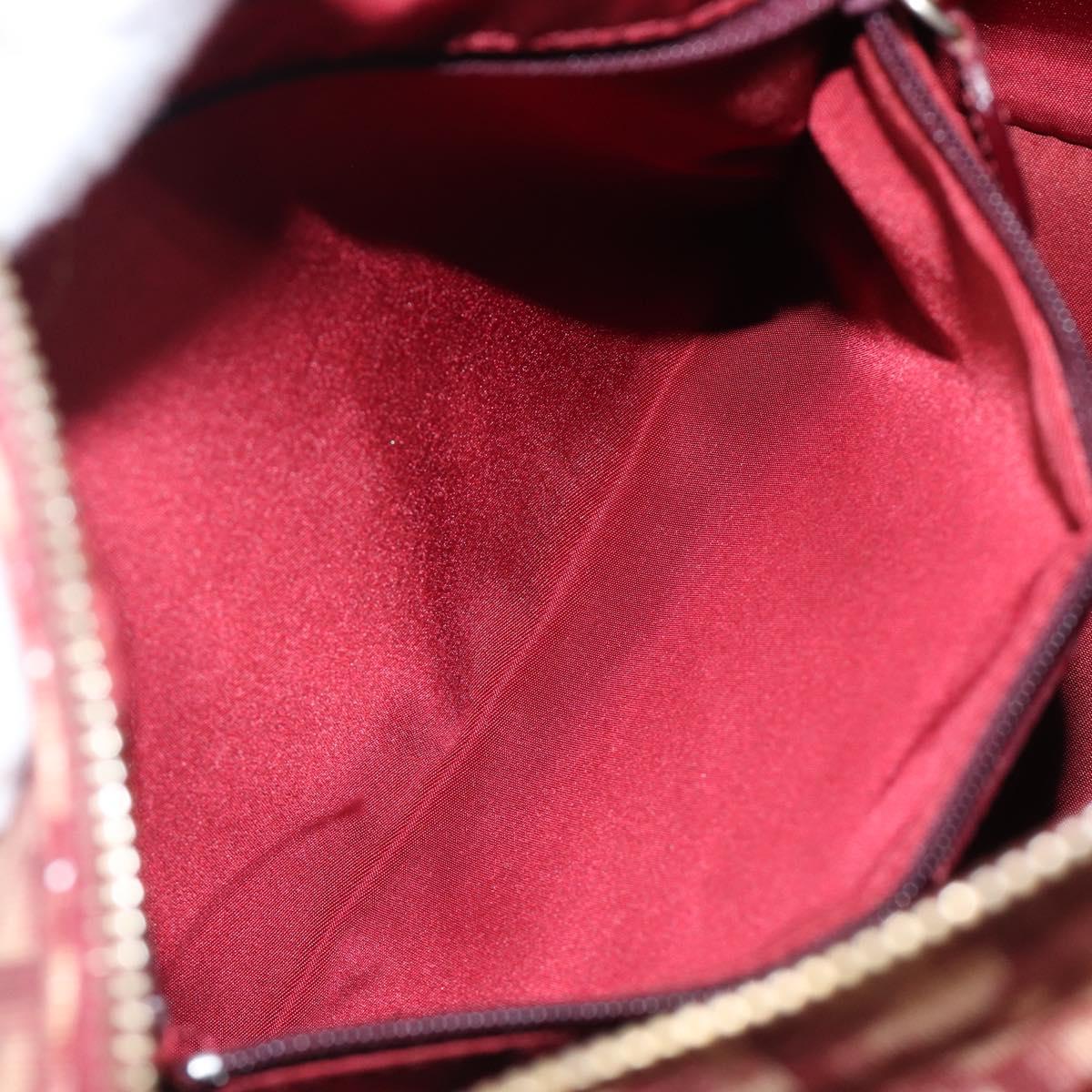 Christian Dior Trotter Canvas Boston Bag PVC Red Gold Auth 202981