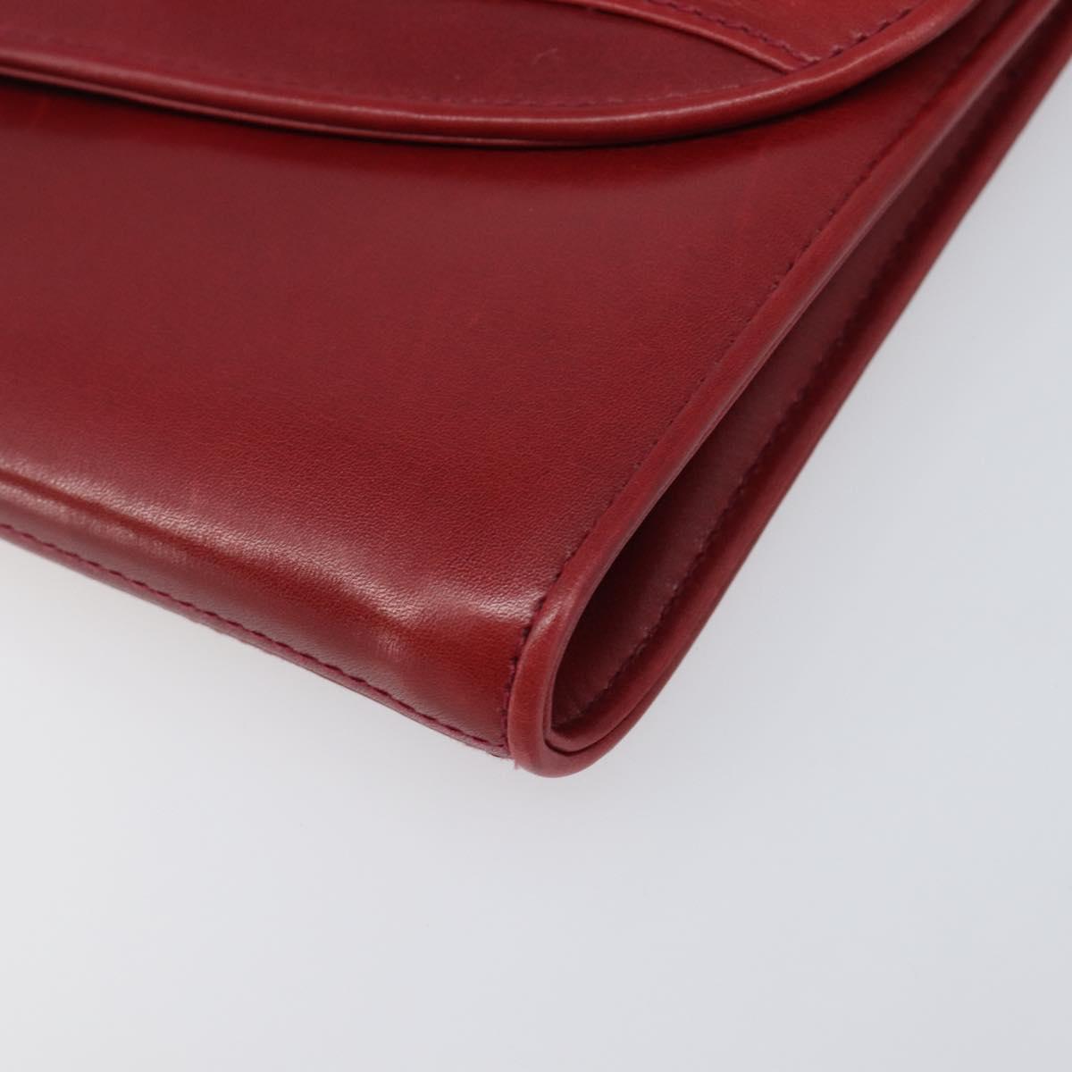 GUCCI Interlocking G Shoulder Bag Leather Red Gold 121546 Auth 202982