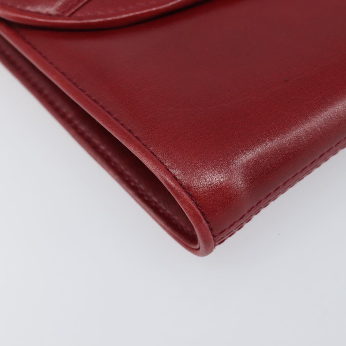 GUCCI Interlocking G Shoulder Bag Leather Red Gold 121546 Auth 202982