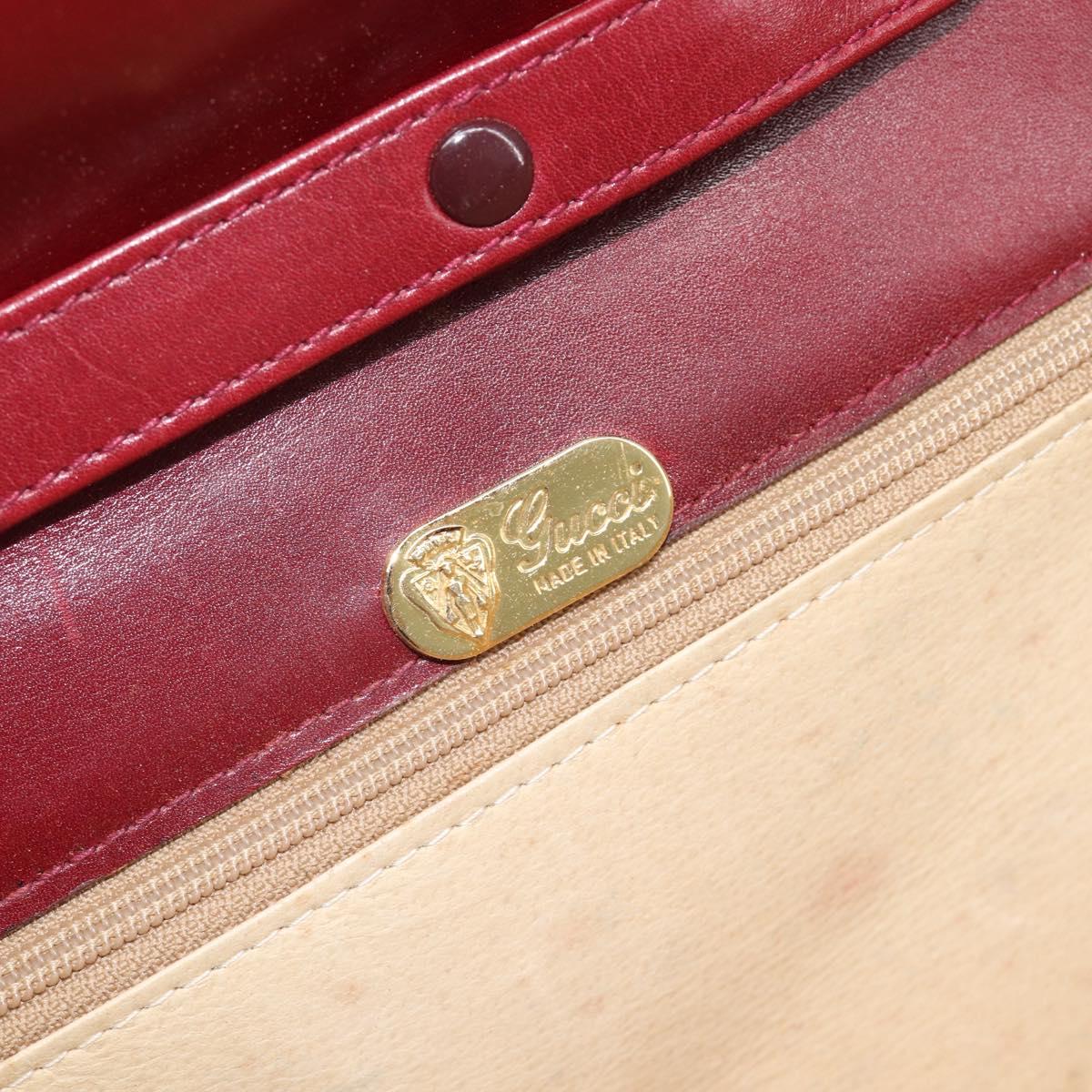 GUCCI Interlocking G Shoulder Bag Leather Red Gold 121546 Auth 202982