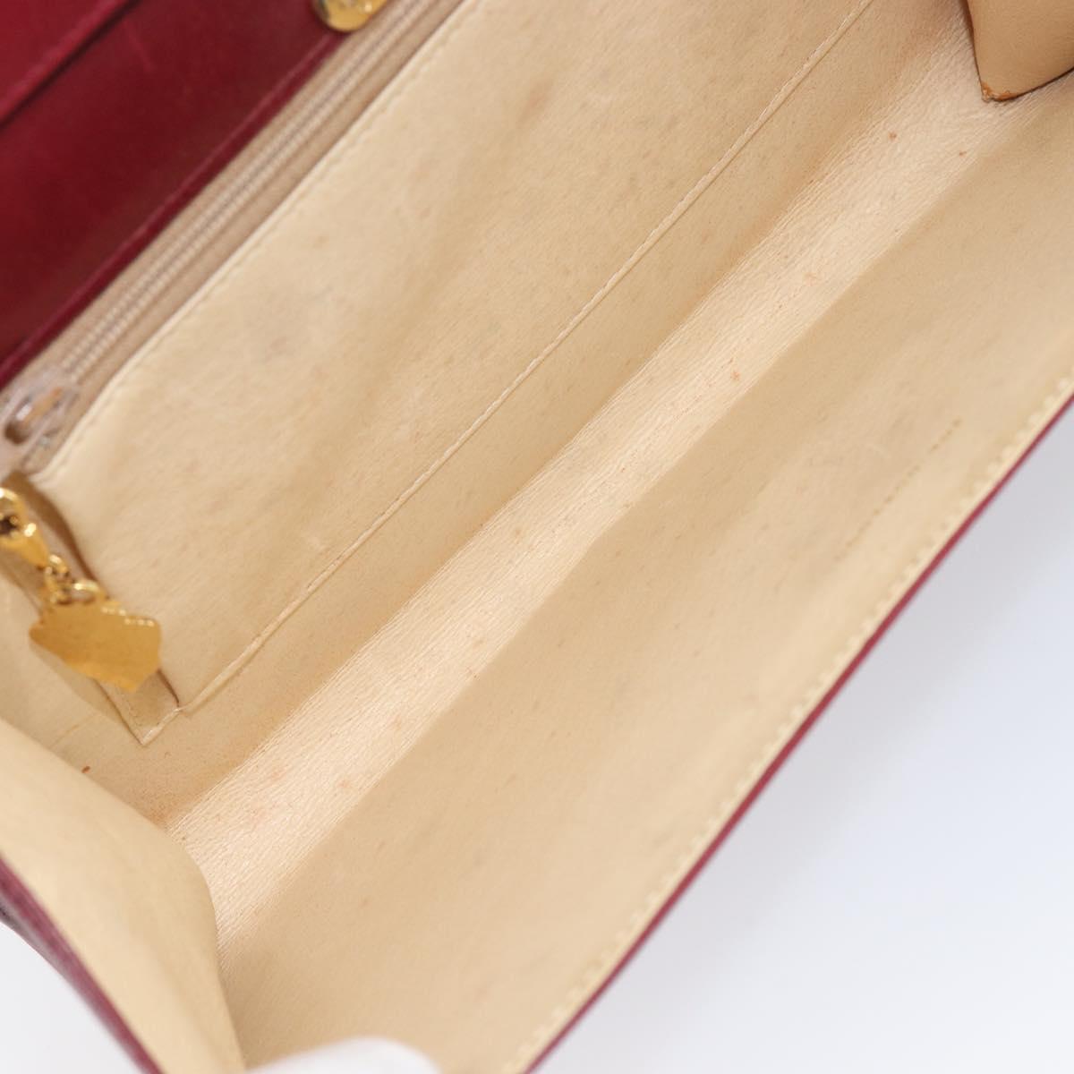 GUCCI Interlocking G Shoulder Bag Leather Red Gold 121546 Auth 202982