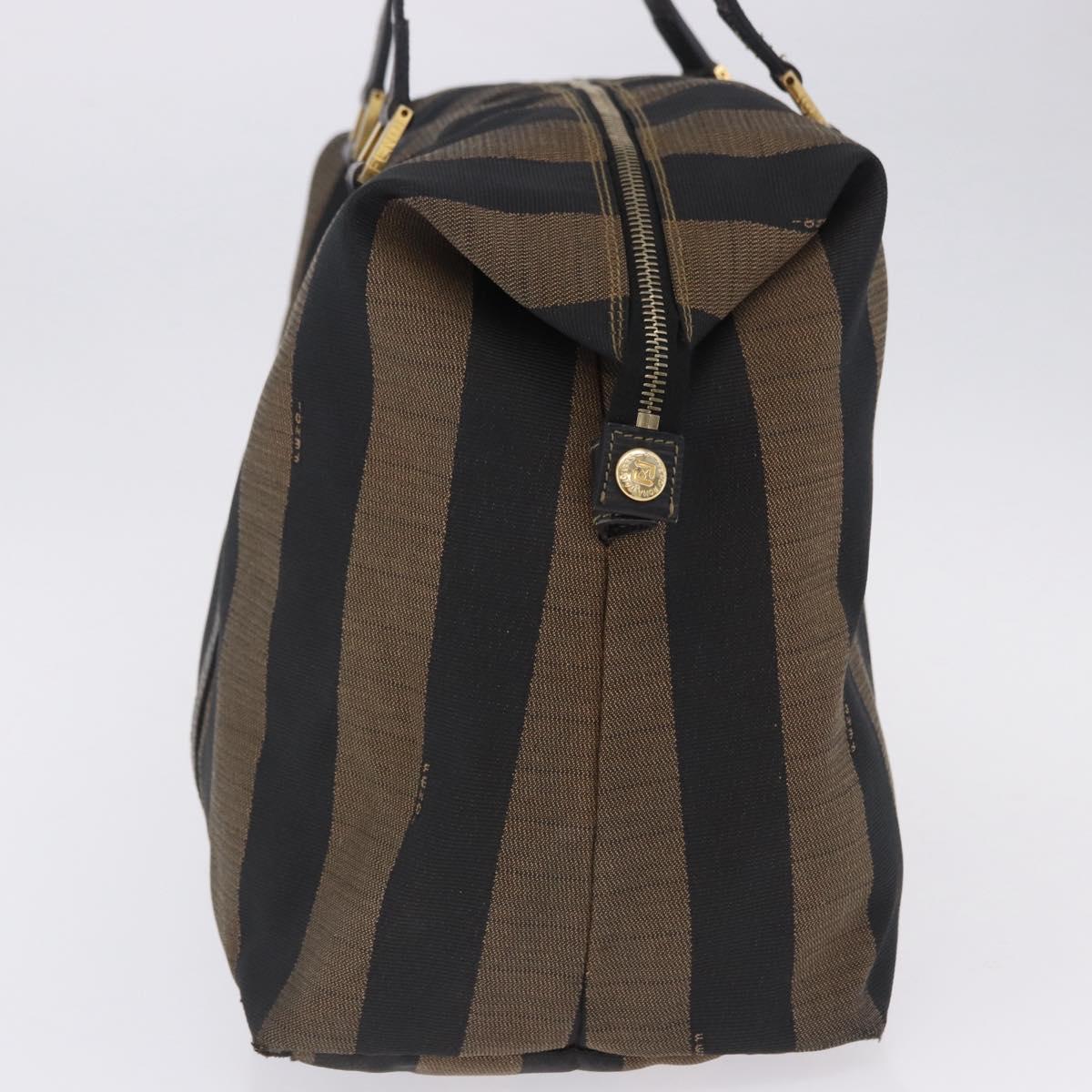 FENDI Pecan Canvas Tote Bag Brown Black Auth 202984