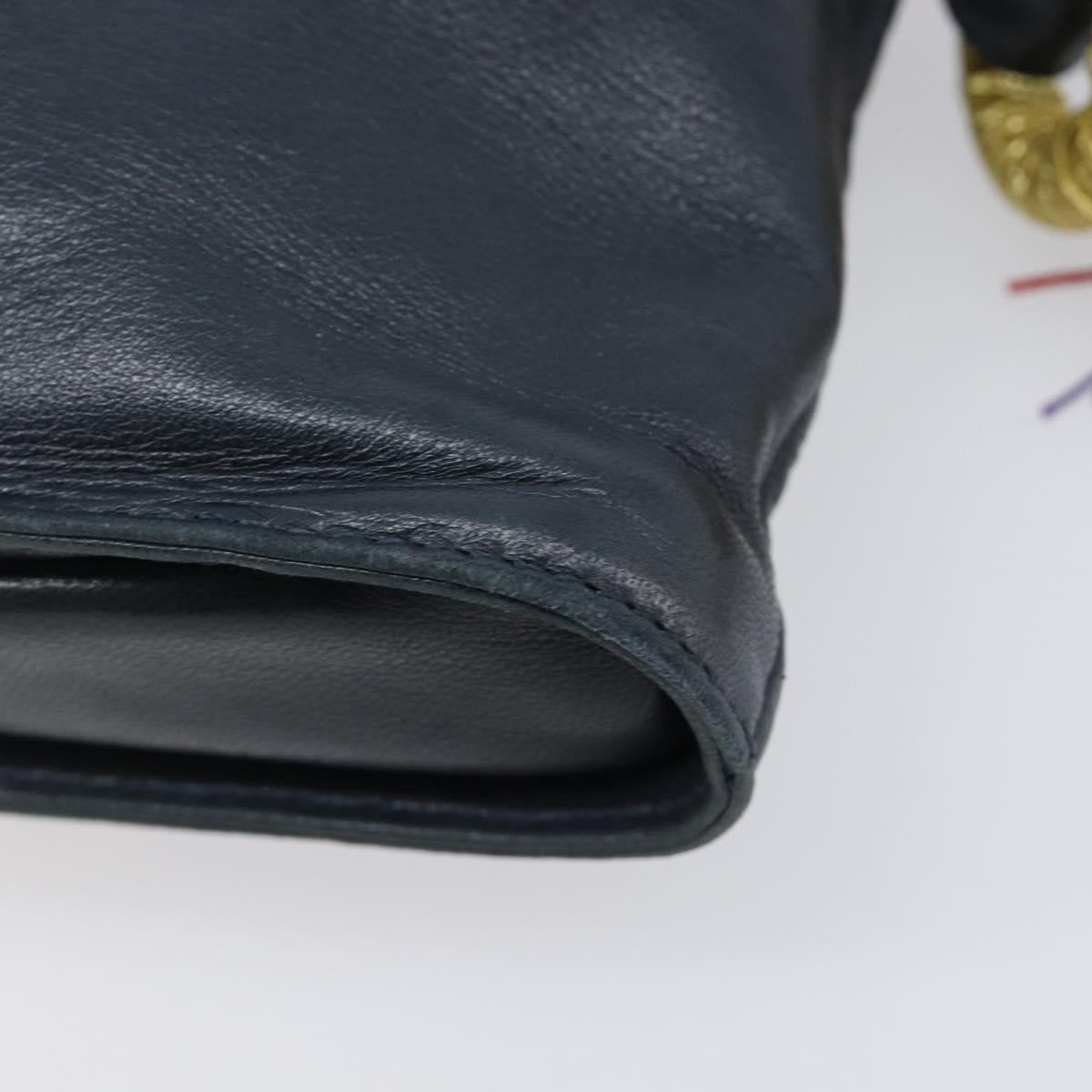 LOEWE Flamenco Shoulder Bag Leather Black Auth 202986A