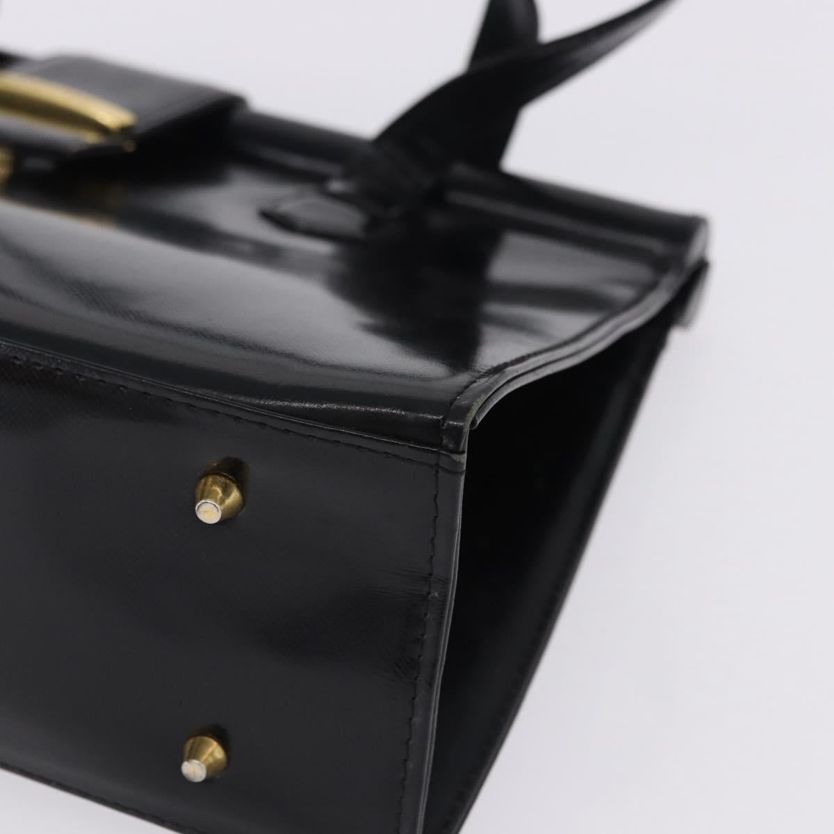 SAINT LAURENT Hand Bag Leather Black Gold 311210 Auth 202987
