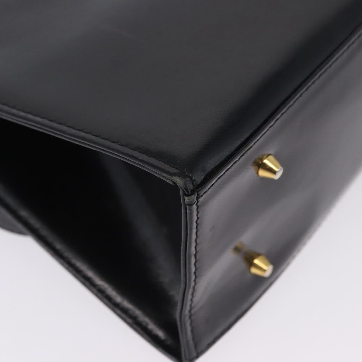 SAINT LAURENT Hand Bag Leather Black Gold 311210 Auth 202987