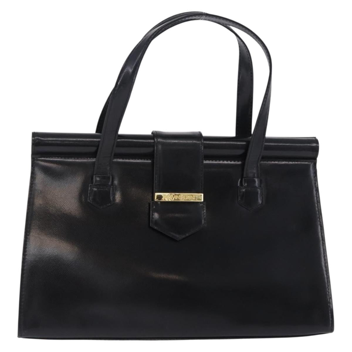 SAINT LAURENT Hand Bag Leather Black Gold 311210 Auth 202987