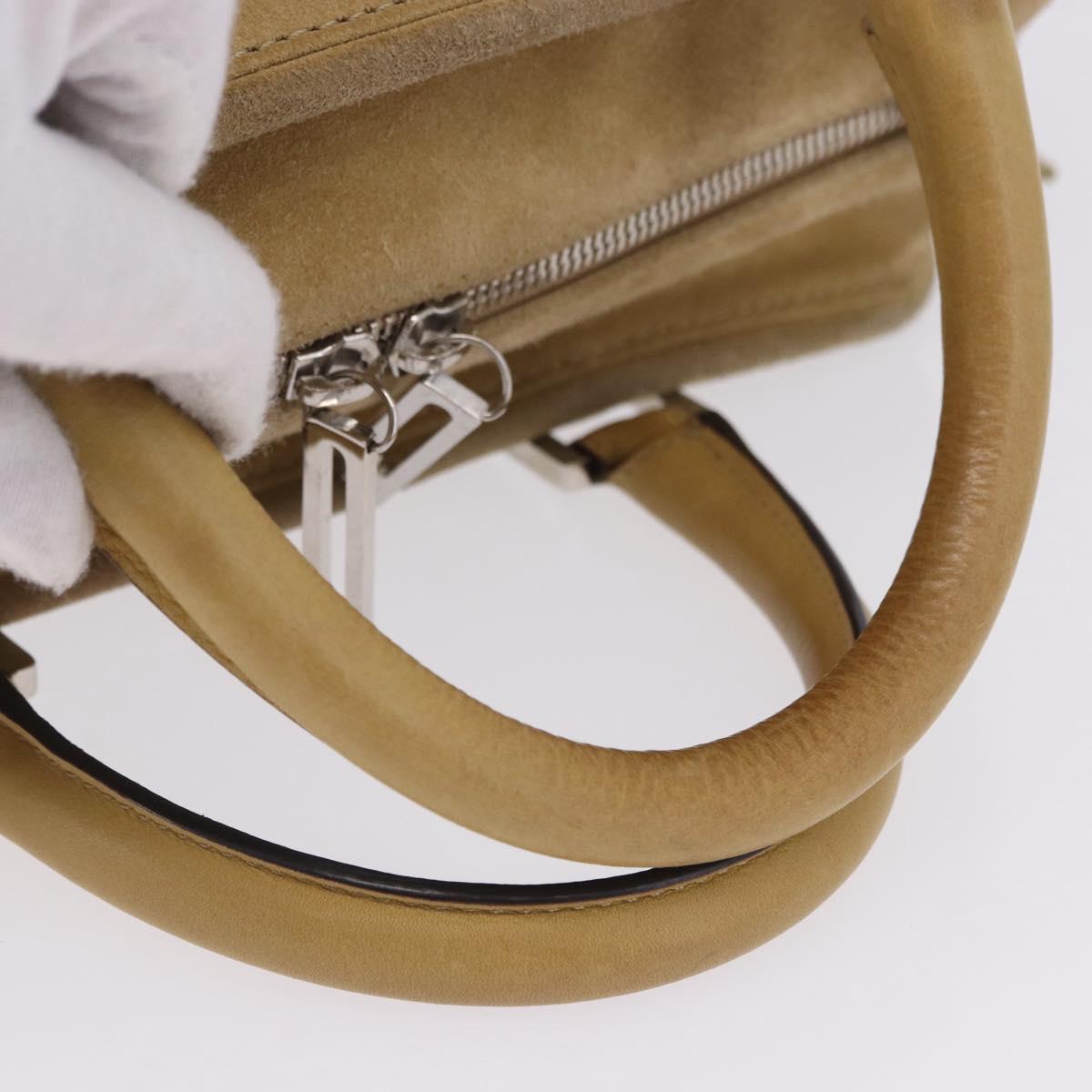 LOEWE Amazona 30 Hand Bag Suede Beige Silver Auth 202990V
