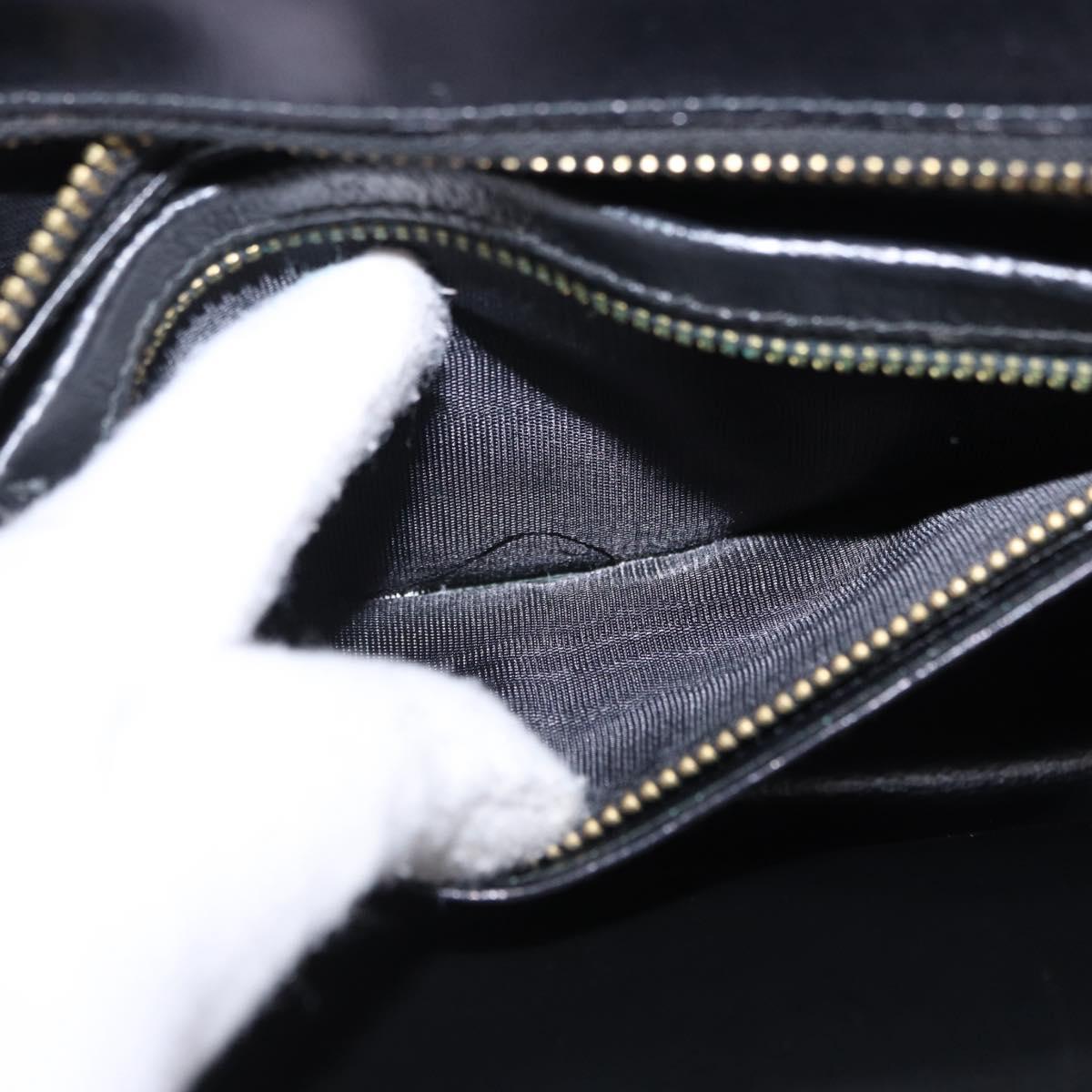Salvatore Ferragamo Gancini Shoulder Bag Leather Black Gold Auth 202991A