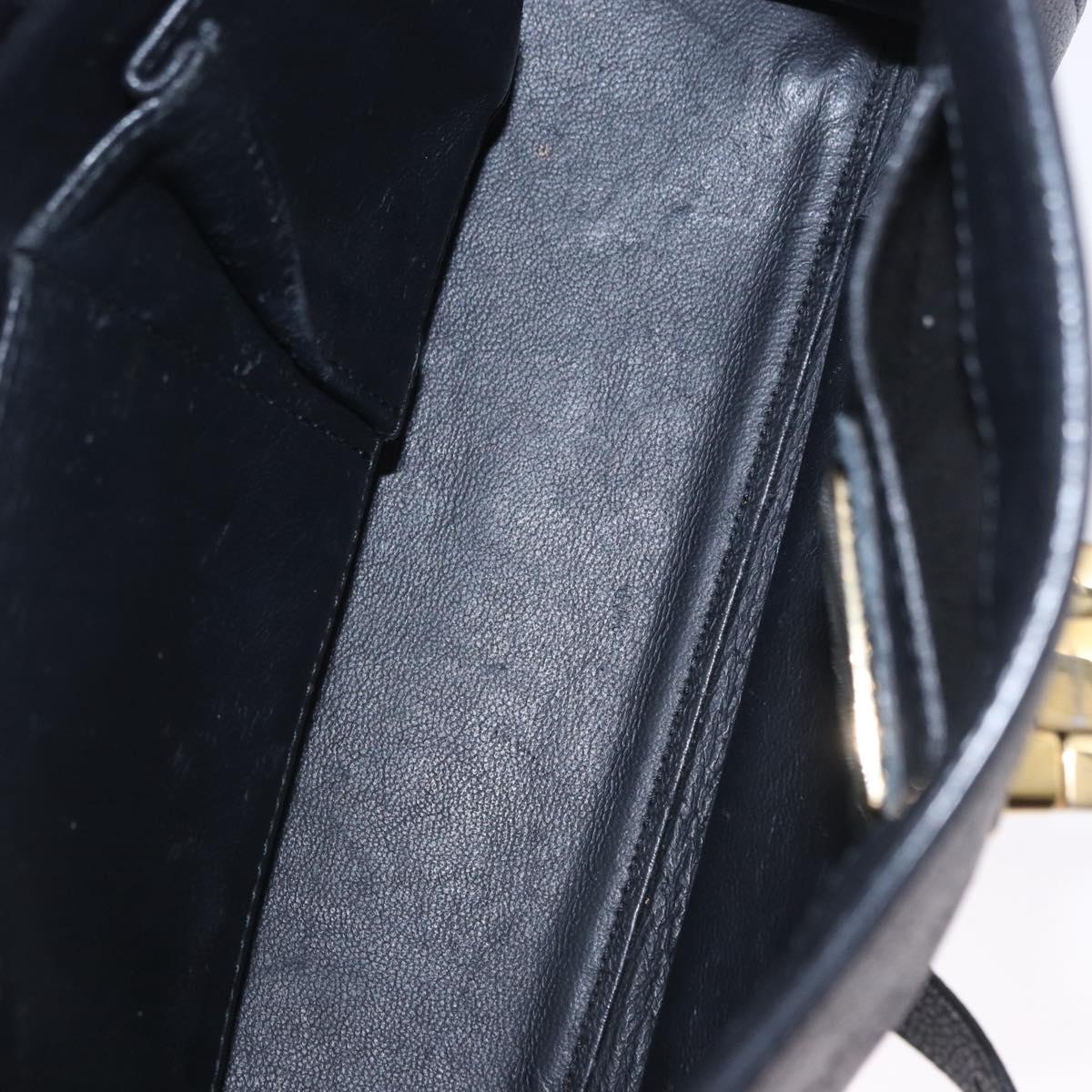 Salvatore Ferragamo Gancini Sofia Hand Bag Leather 2way Black Gold Auth 202994