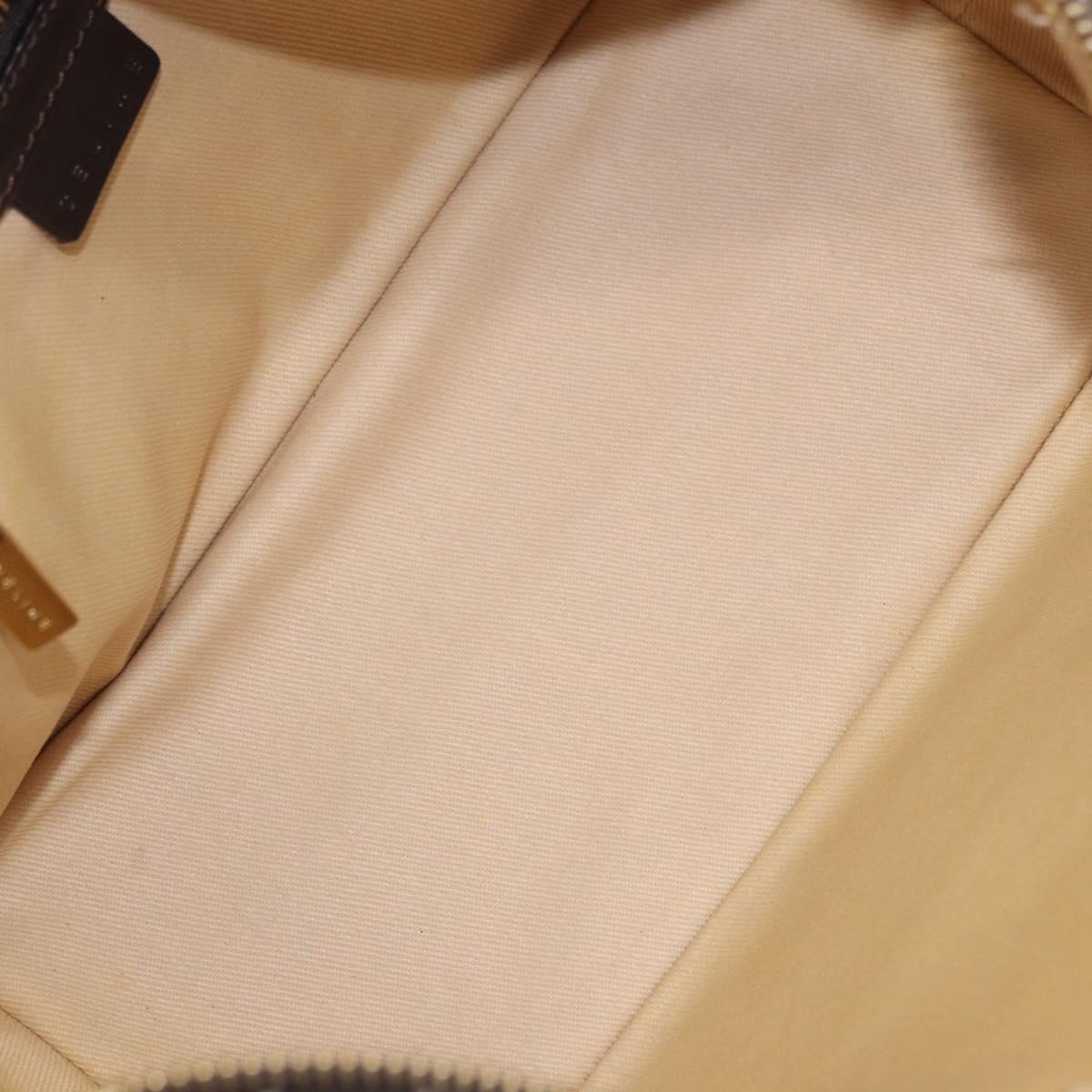 CELINE C Macadam Canvas Shoulder Bag Brown Gold Auth 203001