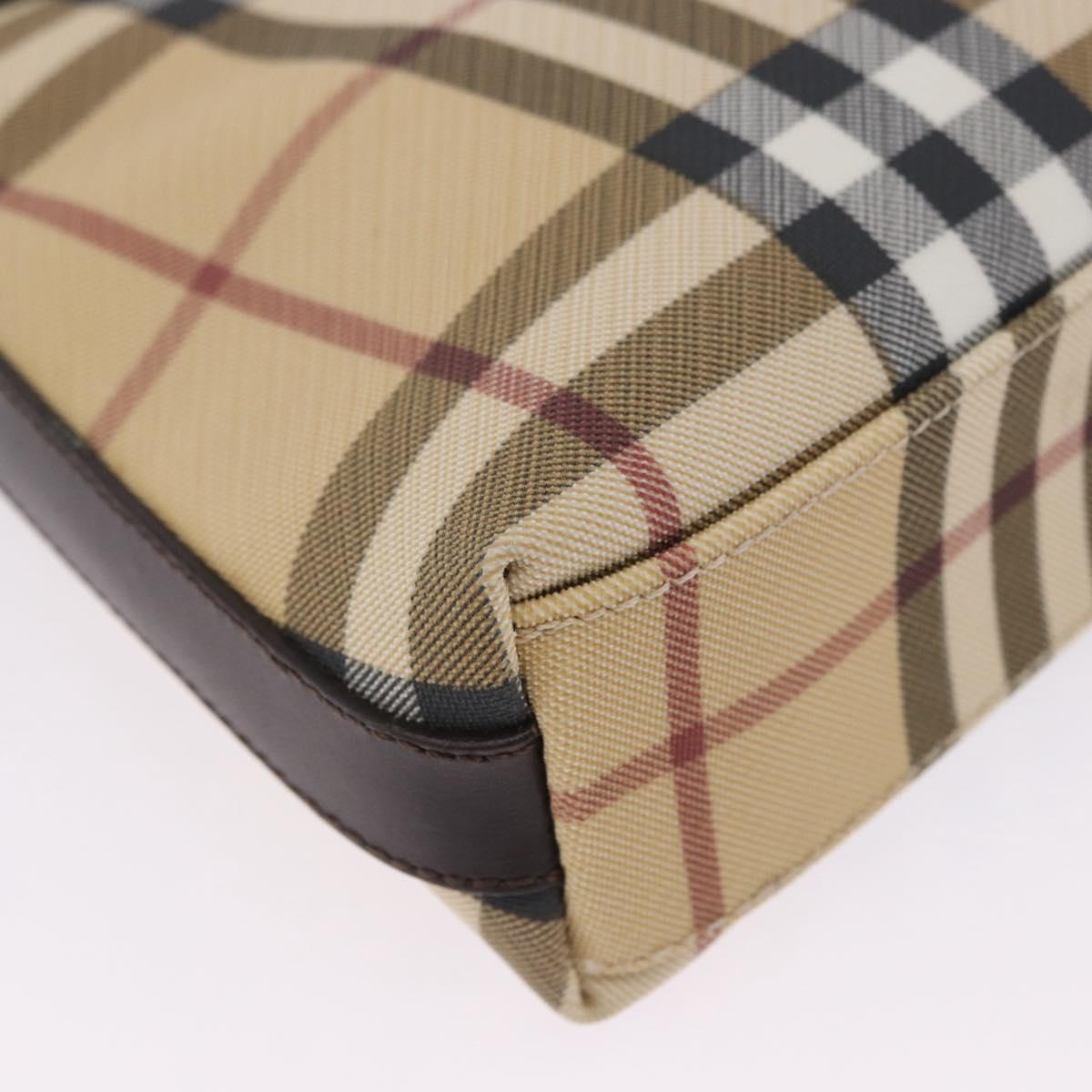 BURBERRY Nova Check Shoulder Bag PVC Beige Auth 203002