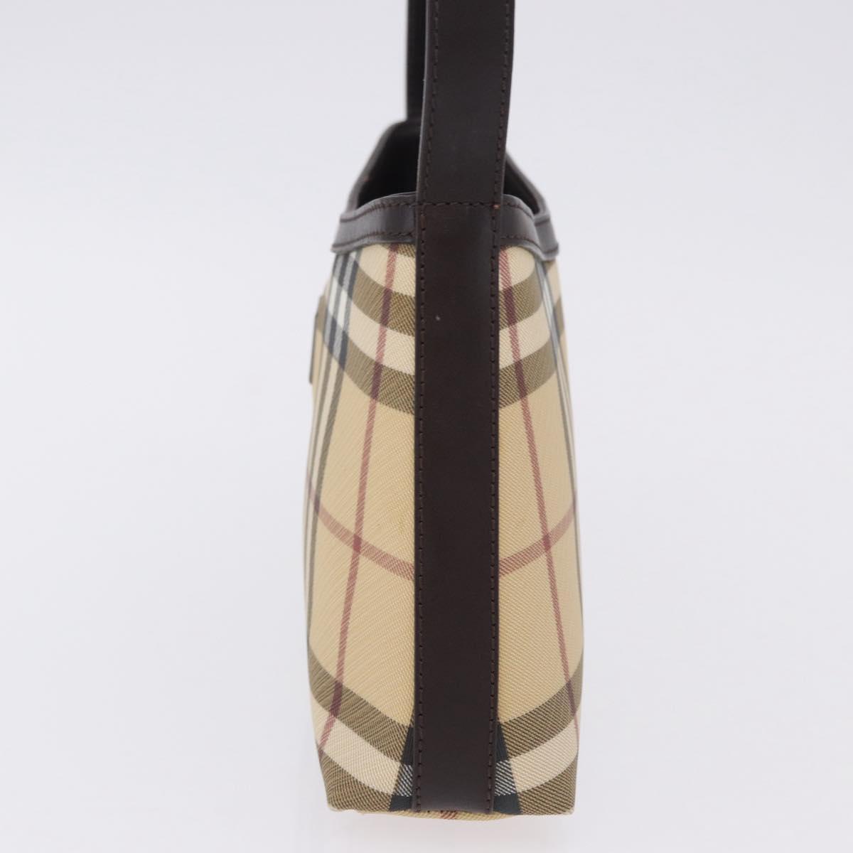 BURBERRY Nova Check Shoulder Bag PVC Beige Auth 203002