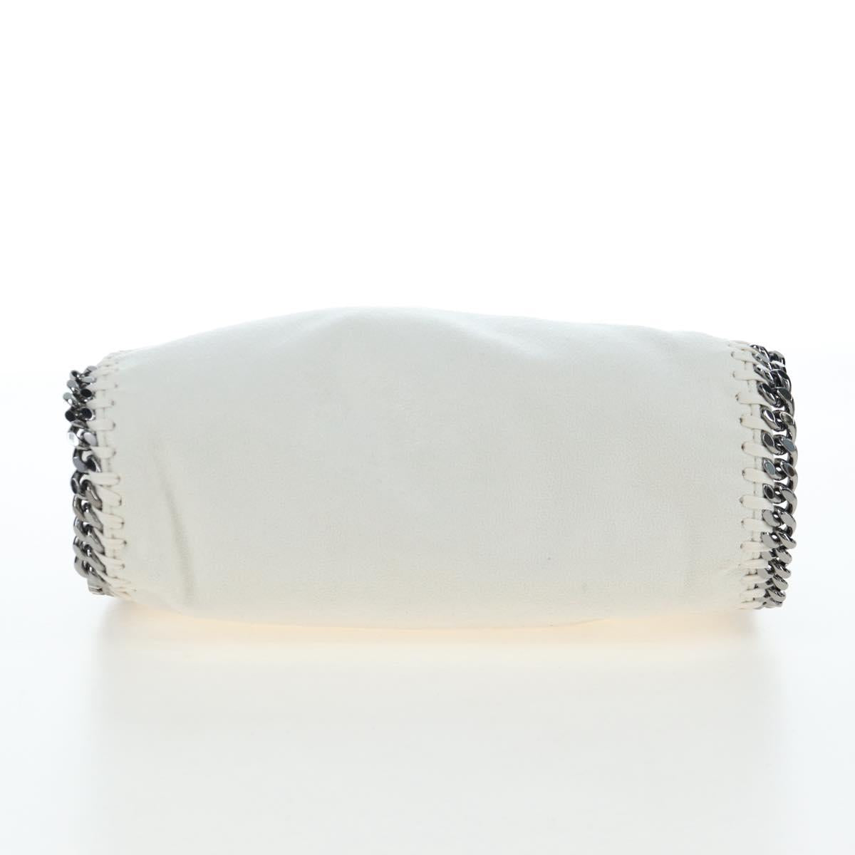 Stella MacCartney Chain Falabella Bag Polyester 2way White Silver Auth 203007A