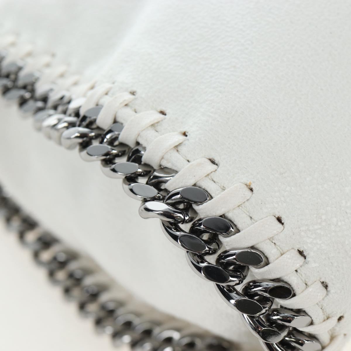 Stella MacCartney Chain Falabella Bag Polyester 2way White Silver Auth 203007A
