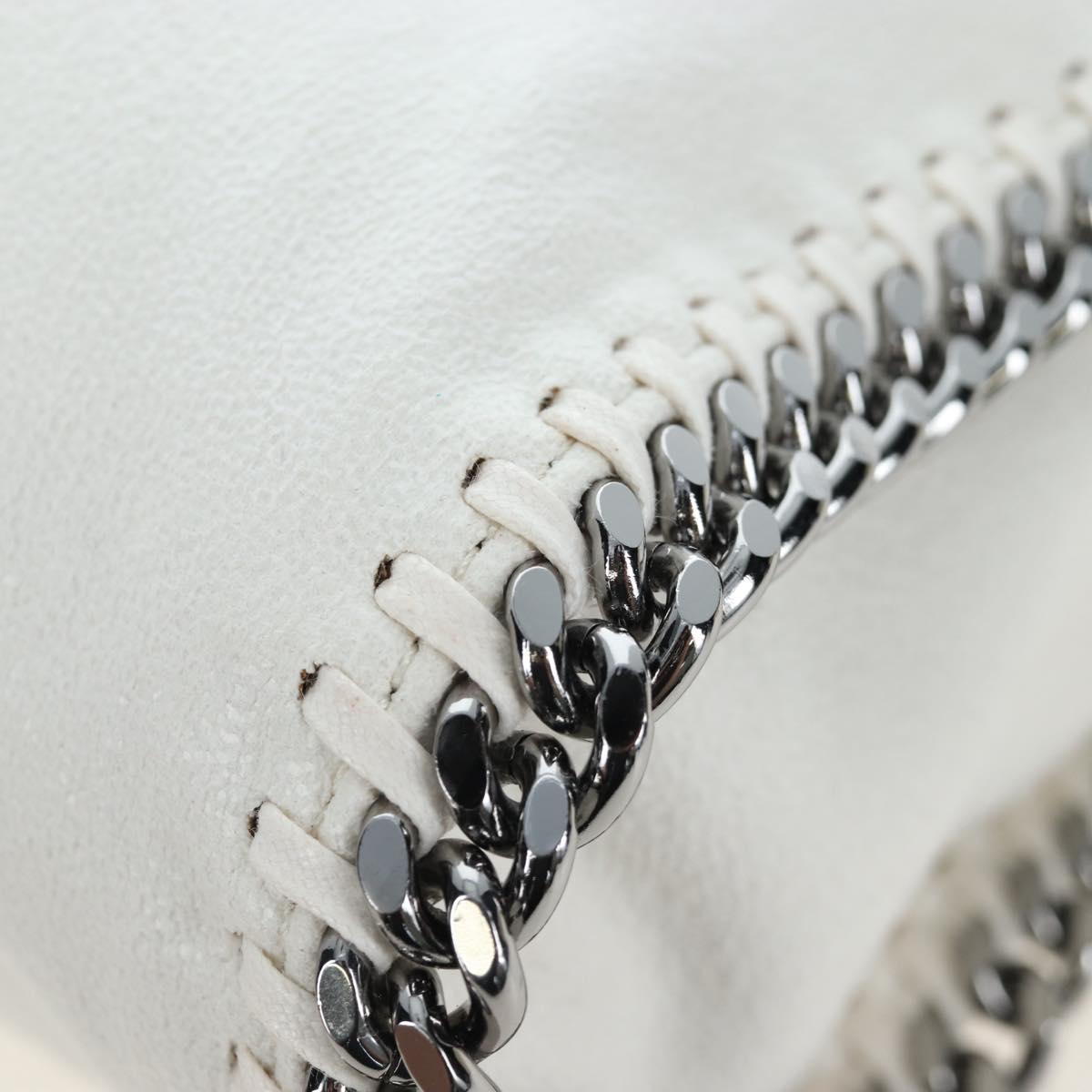 Stella MacCartney Chain Falabella Bag Polyester 2way White Silver Auth 203007A