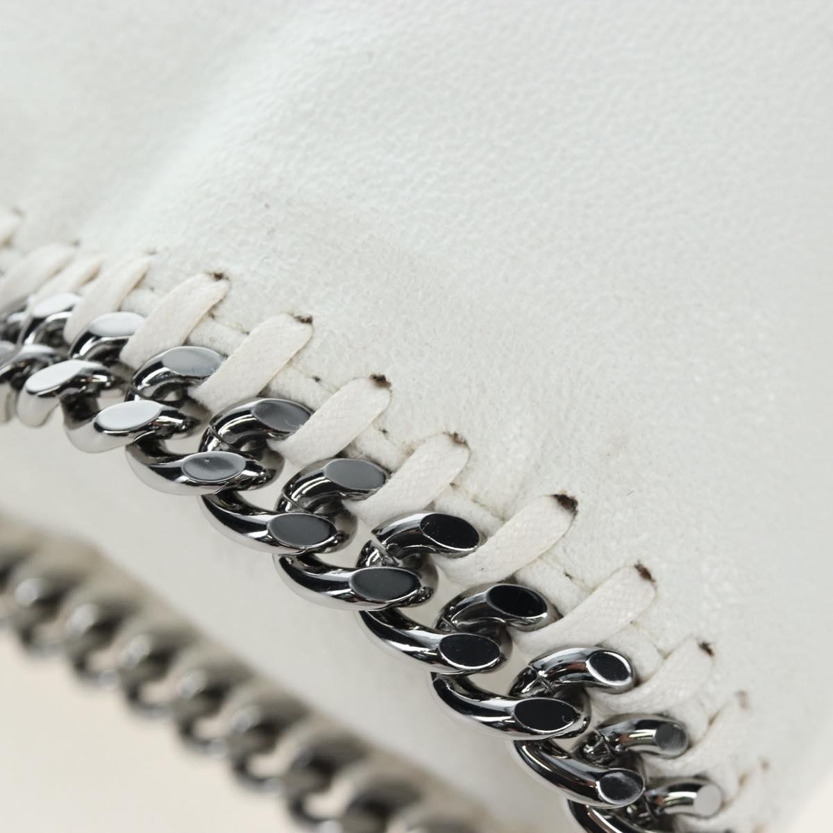 Stella MacCartney Chain Falabella Bag Polyester 2way White Silver Auth 203007A