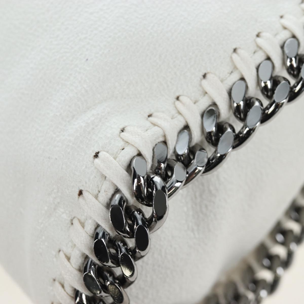 Stella MacCartney Chain Falabella Bag Polyester 2way White Silver Auth 203007A