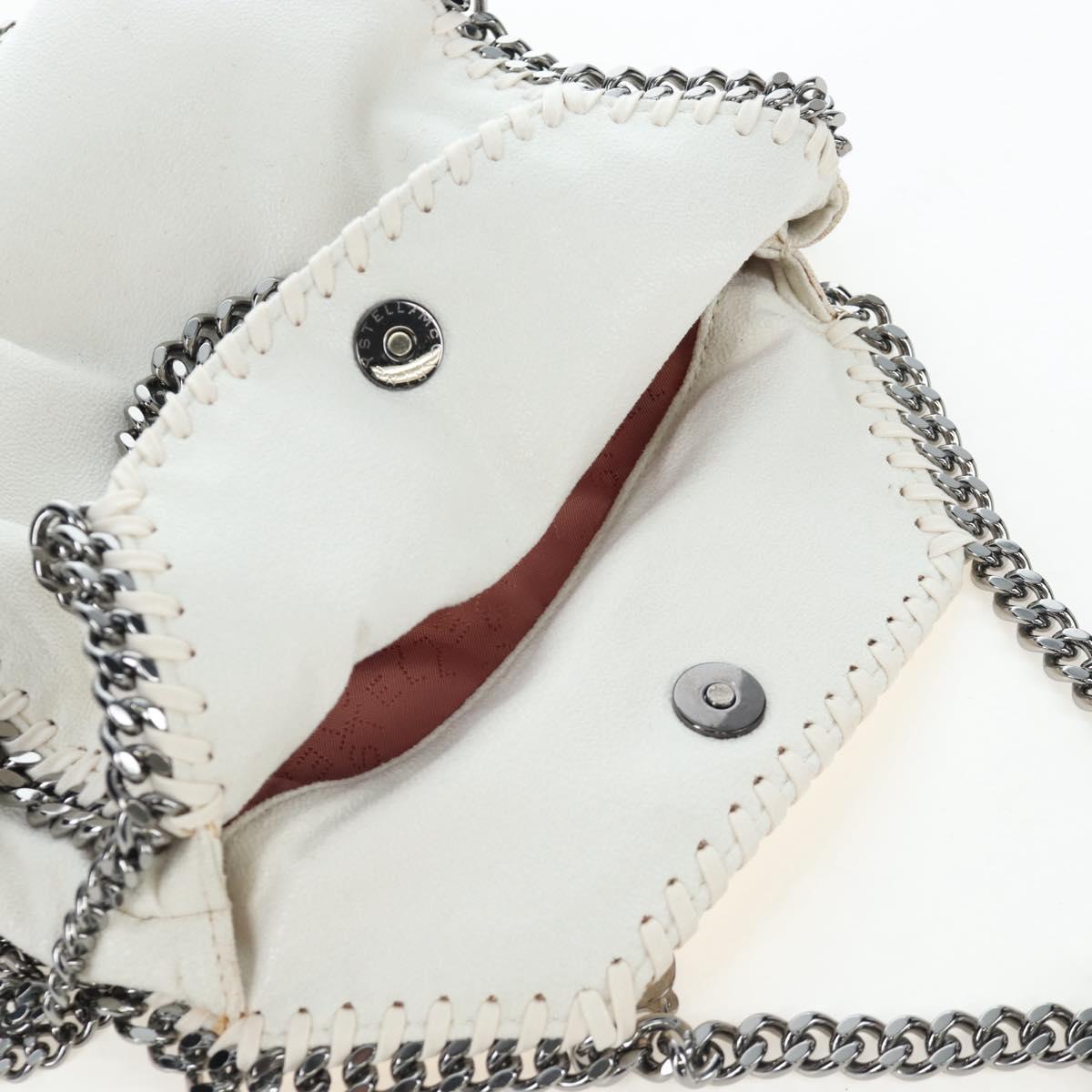 Stella MacCartney Chain Falabella Bag Polyester 2way White Silver Auth 203007A