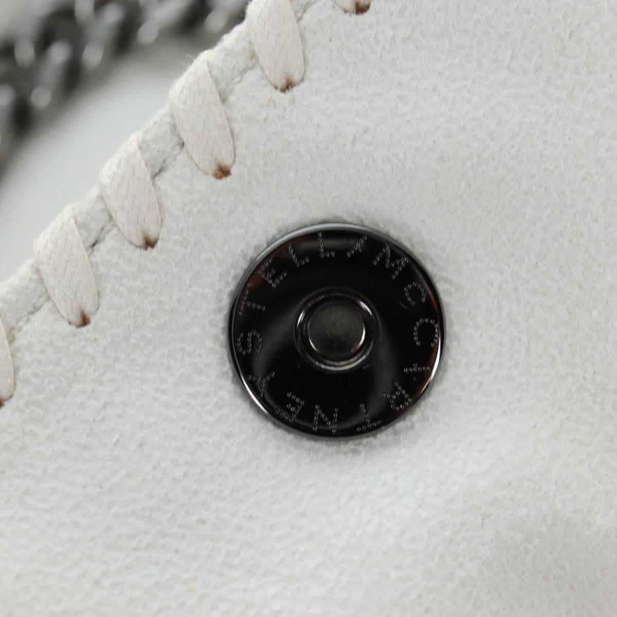 Stella MacCartney Chain Falabella Bag Polyester 2way White Silver Auth 203007A