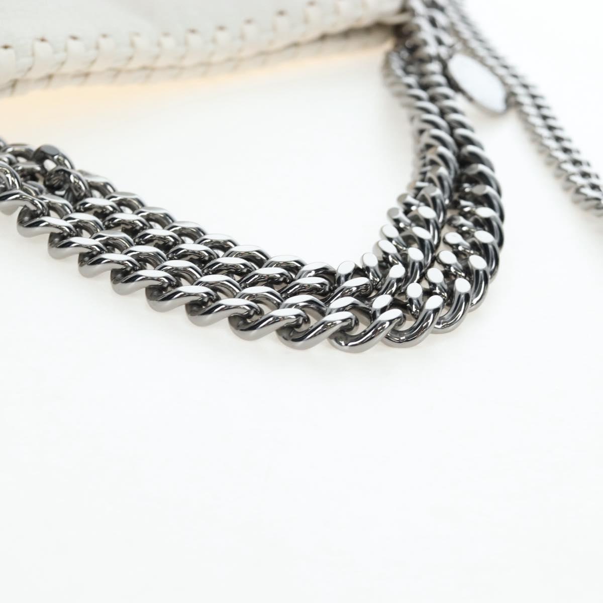 Stella MacCartney Chain Falabella Bag Polyester 2way White Silver Auth 203007A