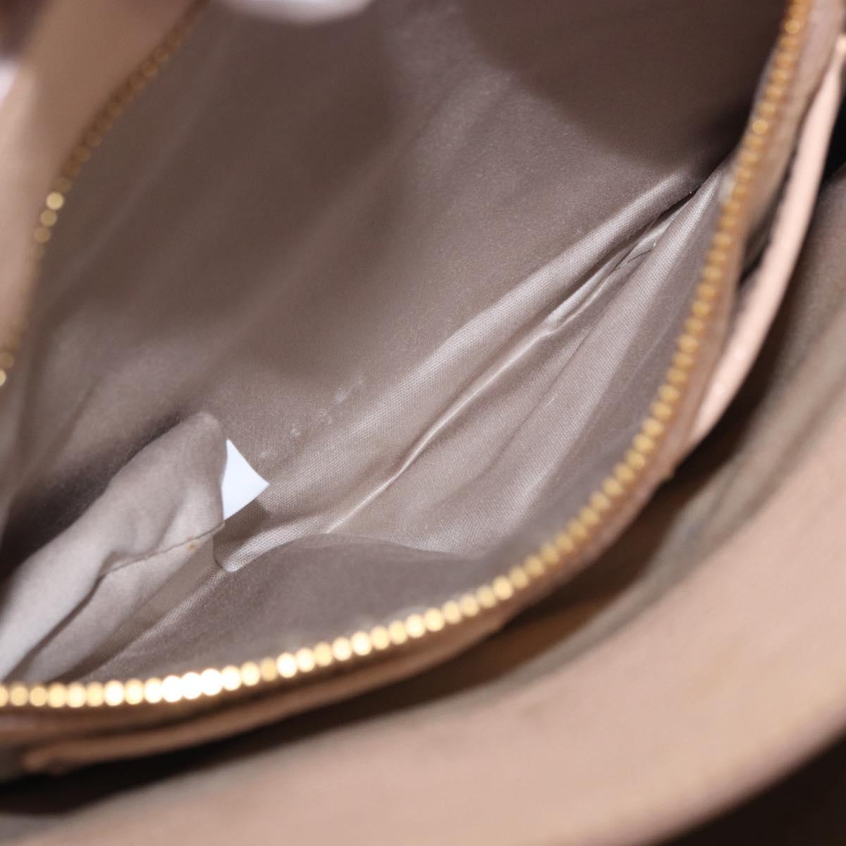 Miu Miu Hand Bag Leather 2way Beige Gold Auth 203009