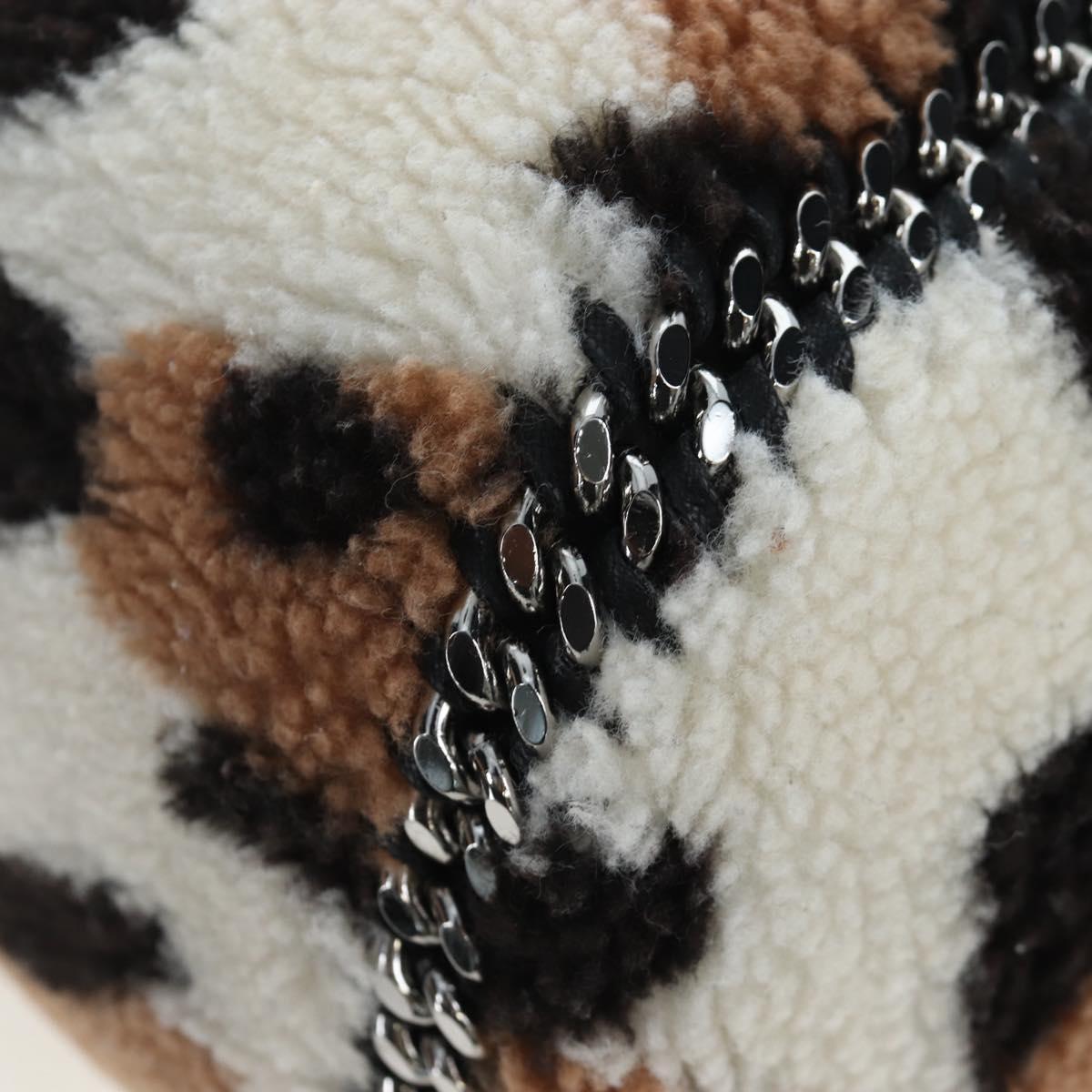 Stella MacCartney Chain Shoulder Tote Bag Bore Ivory Silver Auth 203012V