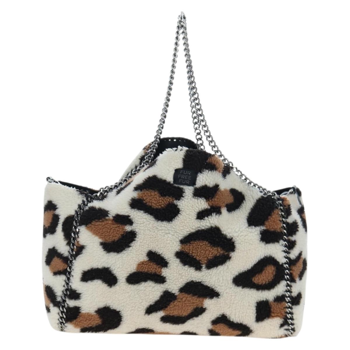 Stella MacCartney Chain Shoulder Tote Bag Bore Ivory Silver Auth 203012V