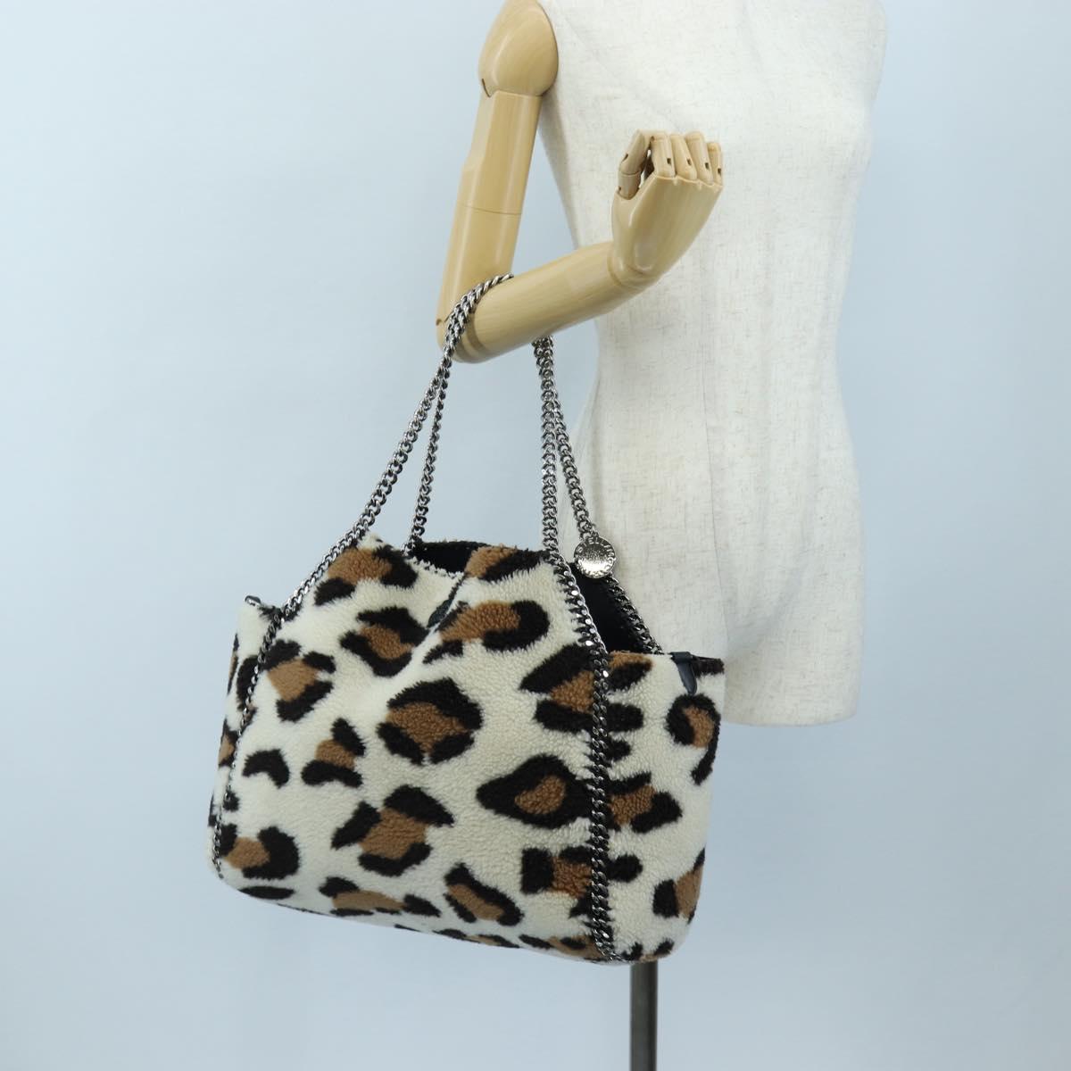 Stella MacCartney Chain Shoulder Tote Bag Bore Ivory Silver Auth 203012V