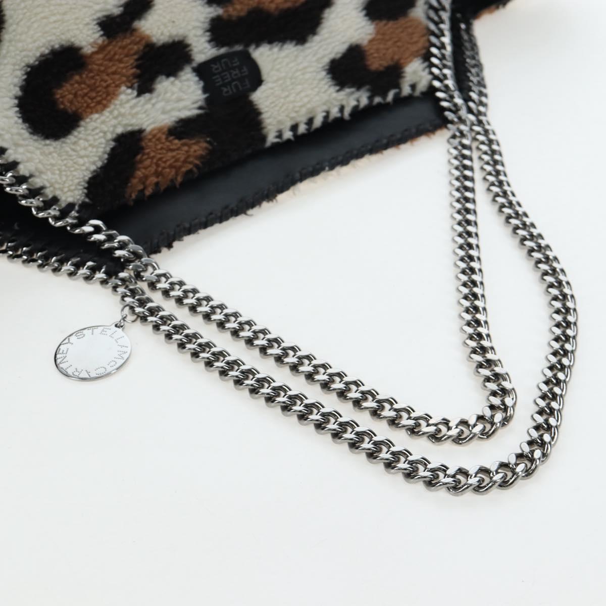 Stella MacCartney Chain Shoulder Tote Bag Bore Ivory Silver Auth 203012V