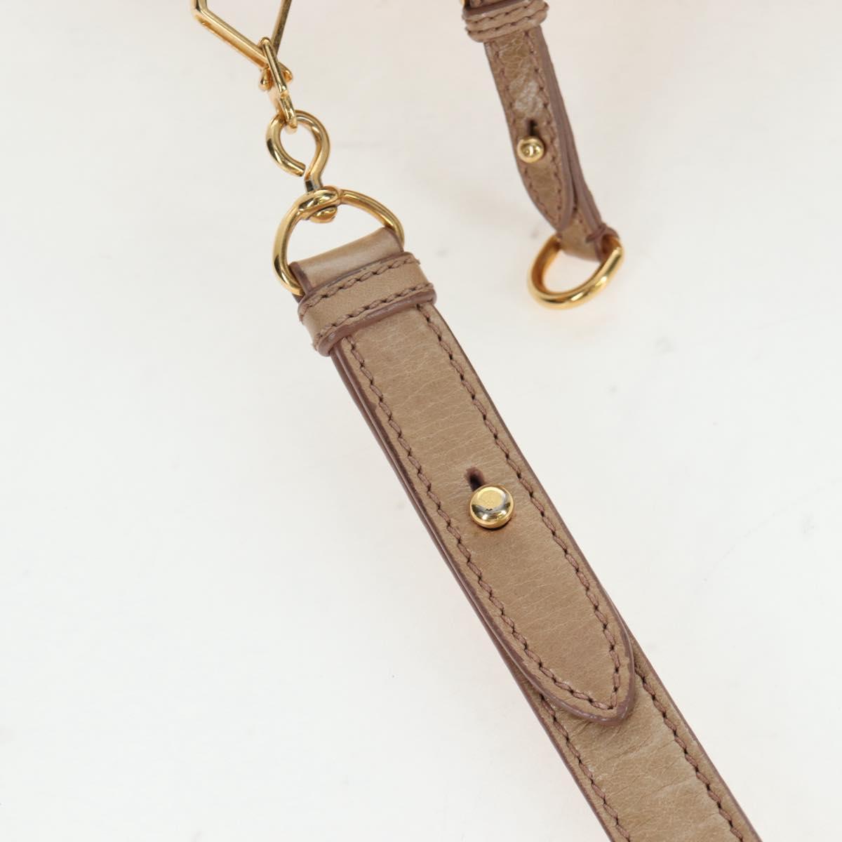 Miu Miu Hand Bag Vitellolux 2way Beige Gold Auth 203013V
