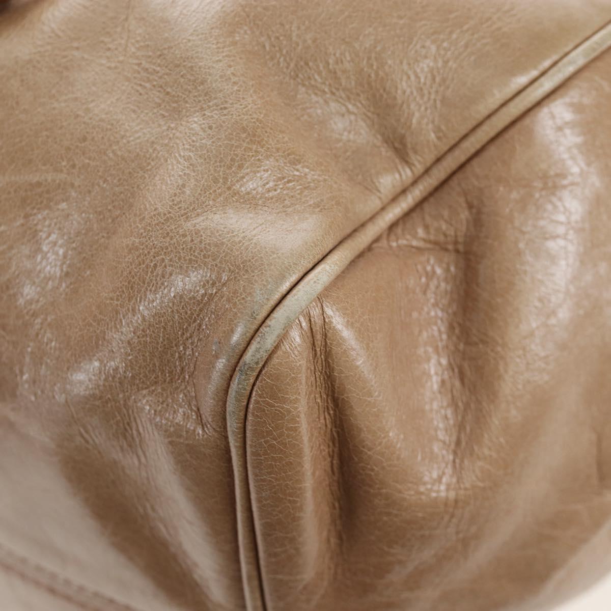 Miu Miu Hand Bag Vitellolux 2way Beige Gold Auth 203013V