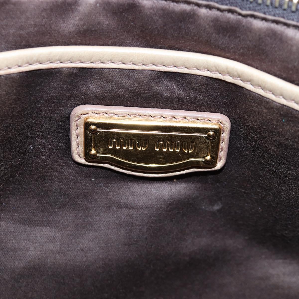 Miu Miu Hand Bag Vitellolux 2way Beige Gold Auth 203013V