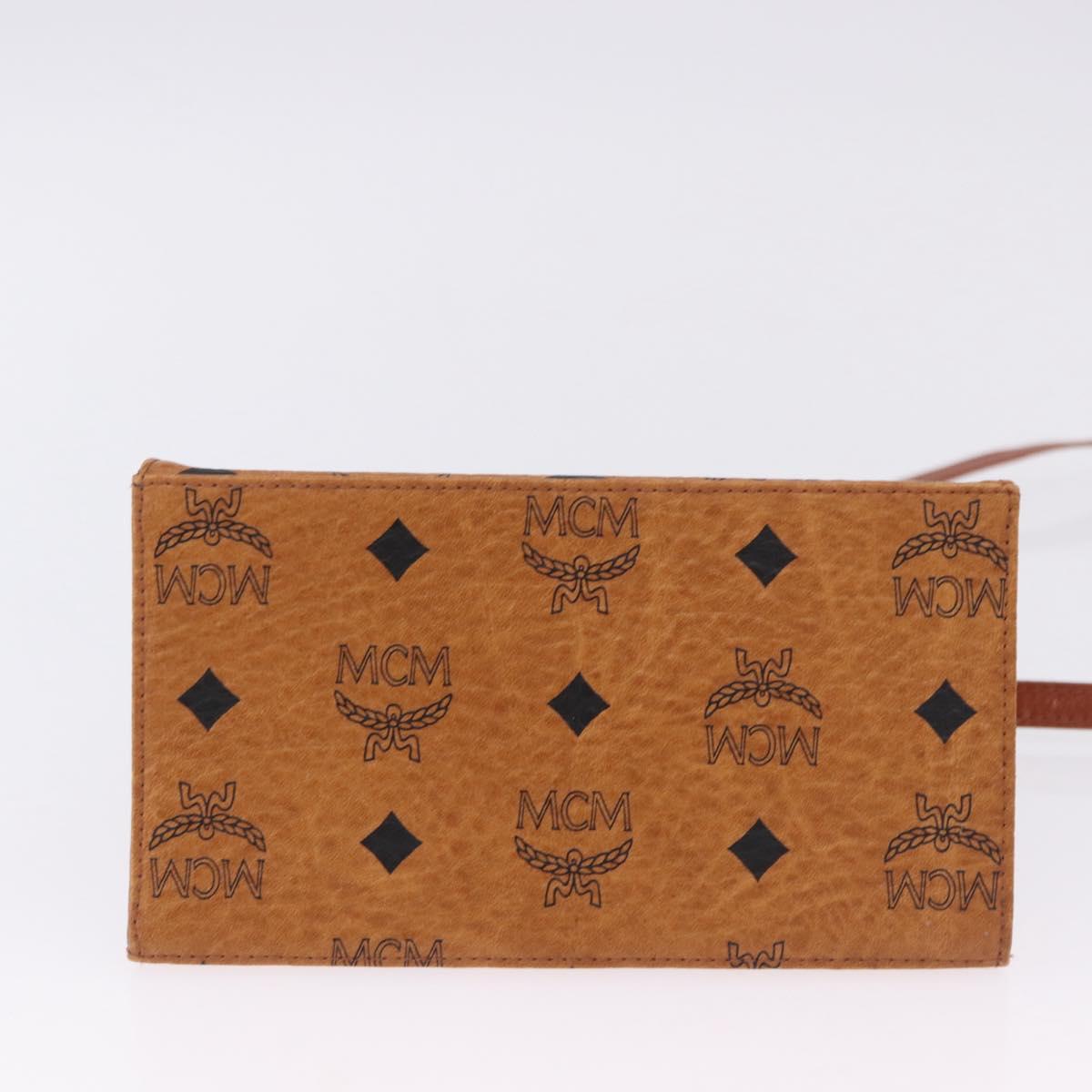 MCM Vicetos Logogram Hand Bag PVC Leather 2way Brown Gold Auth 203014A