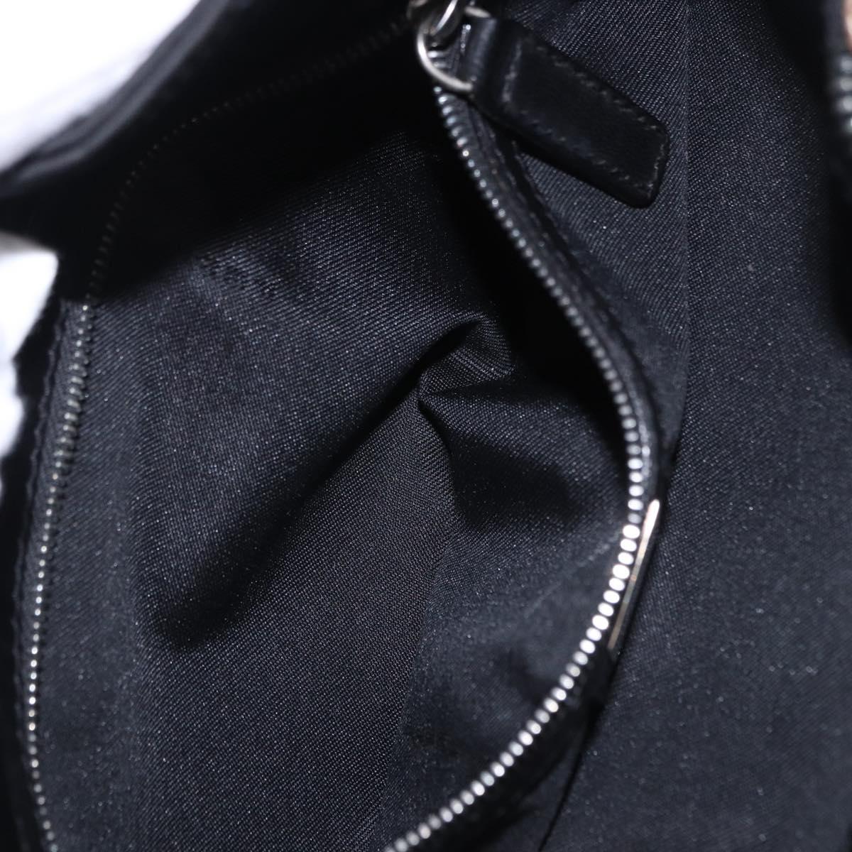 FENDI Mamma Baguette Shoulder Bag Cotton Jersey Black Silver Auth 203020V