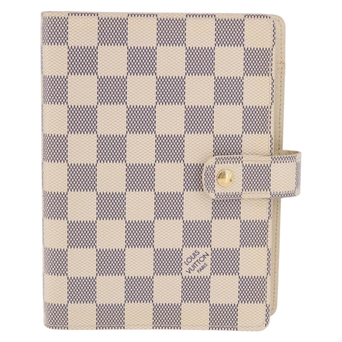 LOUIS VUITTON Damier Azur Agenda MM Day Planner Cover R20707 LV Auth 203022V
