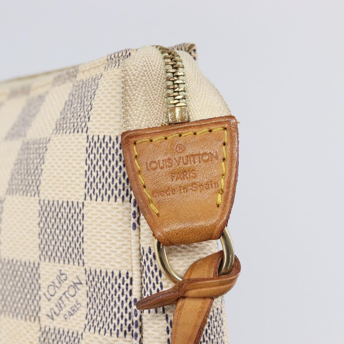 LOUIS VUITTON Damier Azur Pochette Accessoires Pouch N41207 LV Auth 203023V