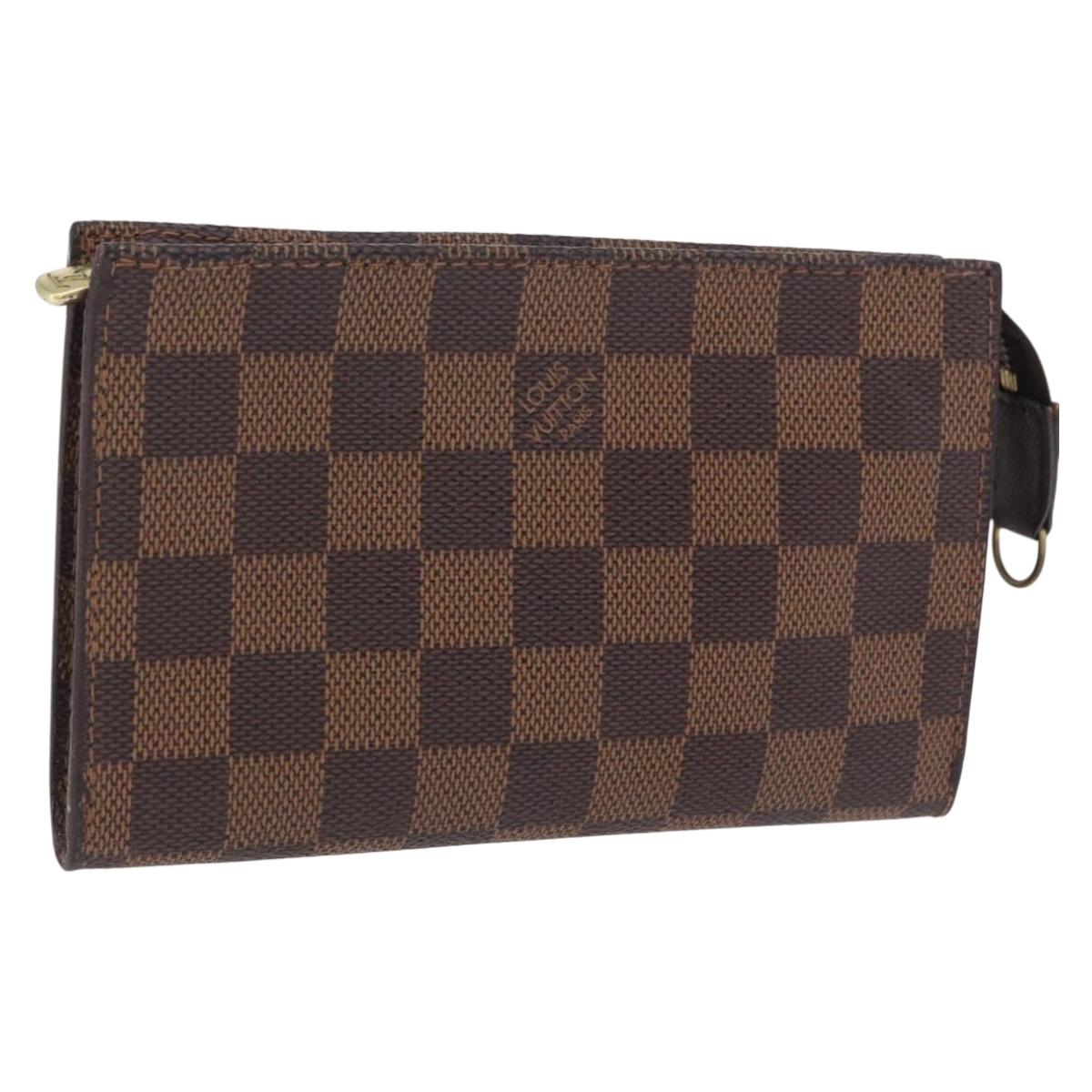 LOUIS VUITTON Damier Ebene Poche Toilette 15 Pouch N47548 LV Auth 203025