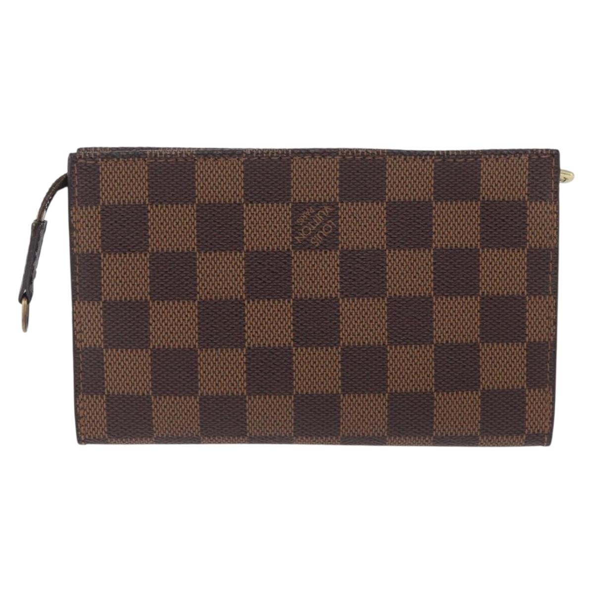 LOUIS VUITTON Damier Ebene Poche Toilette 15 Pouch N47548 LV Auth 203025