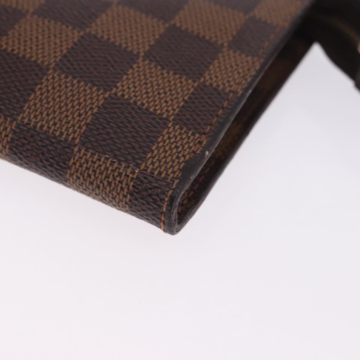 LOUIS VUITTON Damier Ebene Poche Toilette 15 Pouch N47548 LV Auth 203025