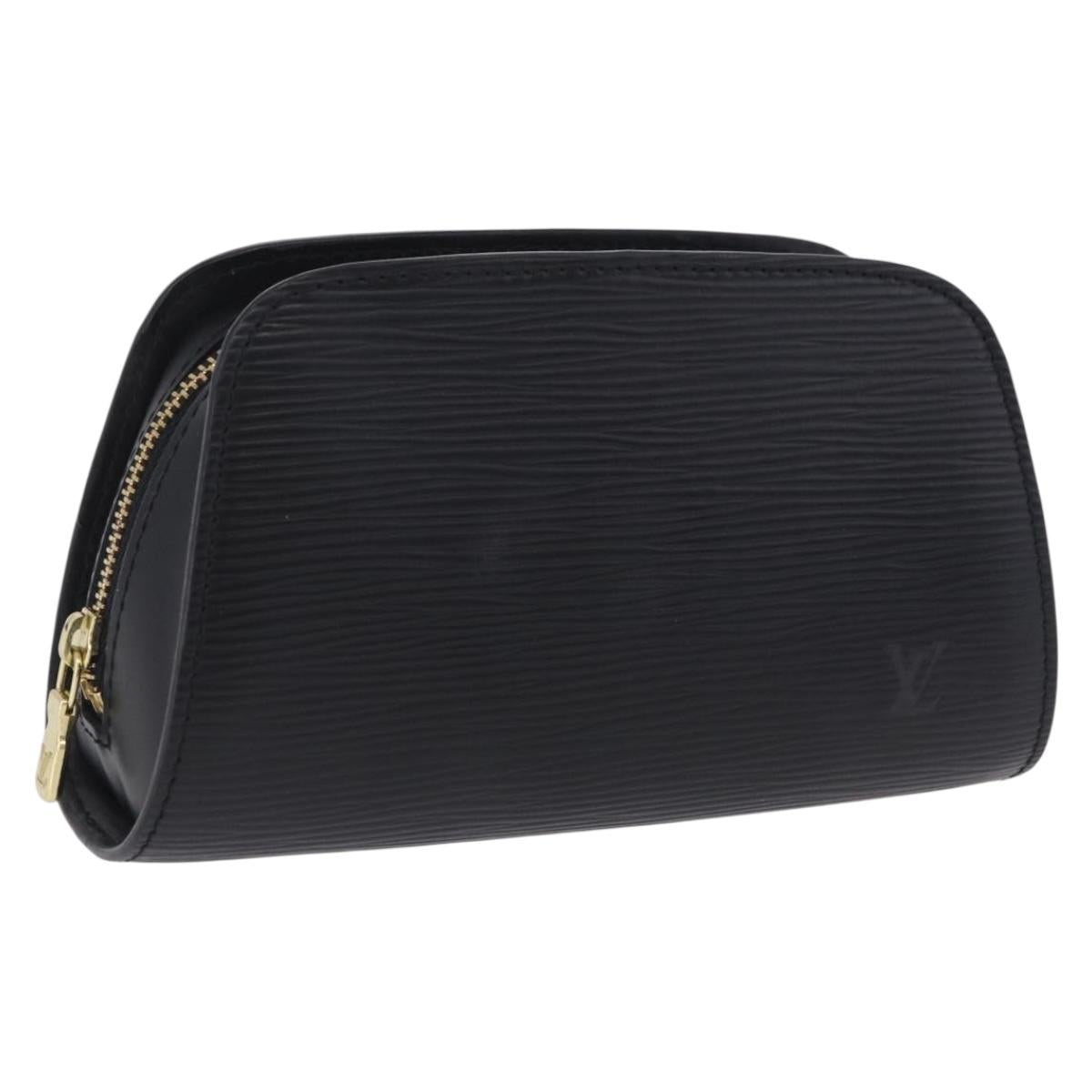 LOUIS VUITTON Epi Dauphine PM Pouch Black M48442 LV Auth 203037