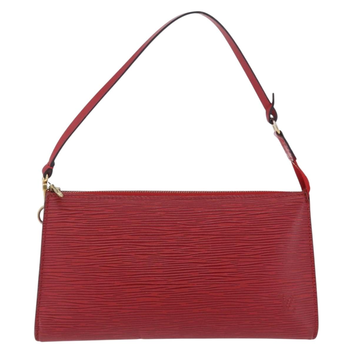 LOUIS VUITTON Epi Pochette Accessoires Pouch Red M52947 LV Auth 203038A