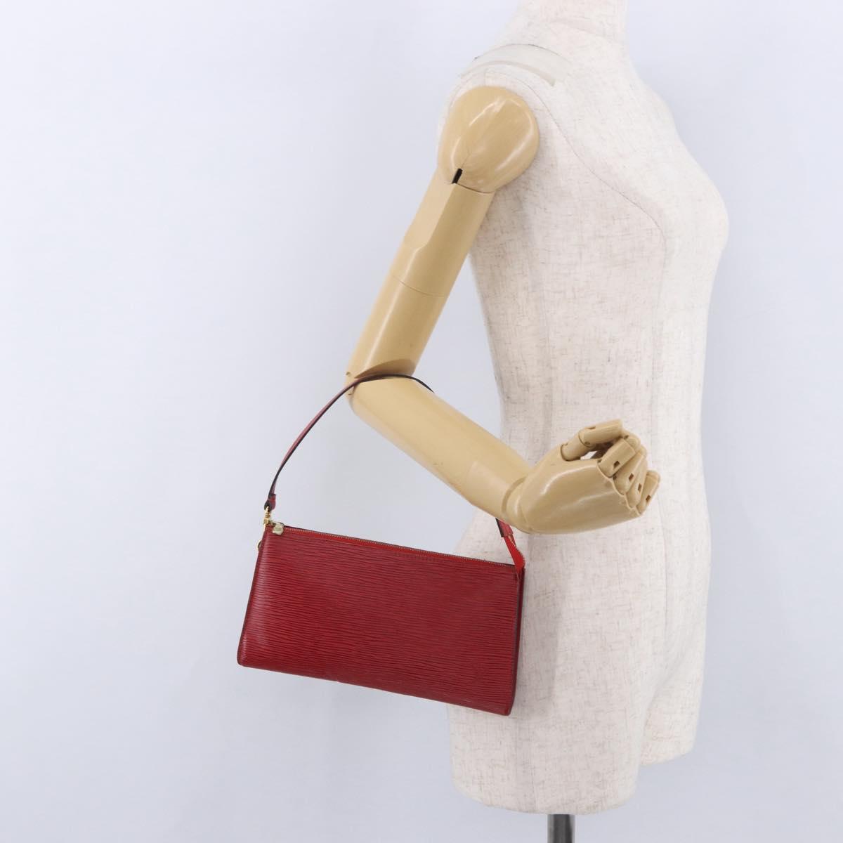 LOUIS VUITTON Epi Pochette Accessoires Pouch Red M52947 LV Auth 203038A